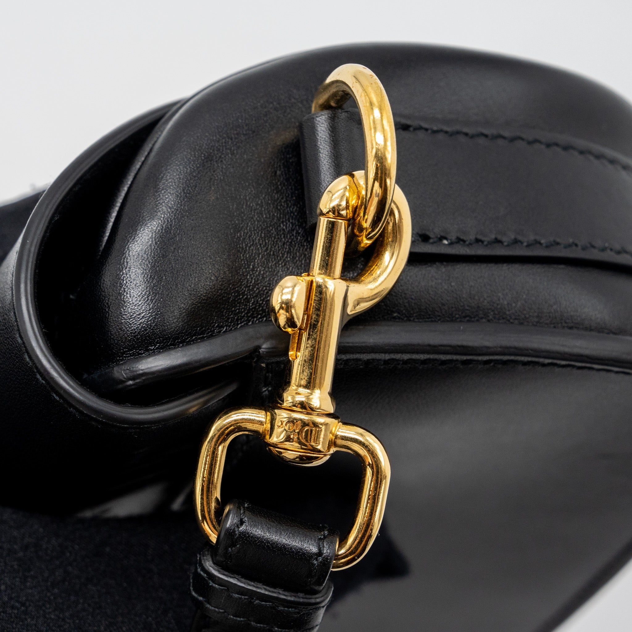 DIOR BOBBY EAST-WEST BAG BOX CALFSKIN BLACK GHW