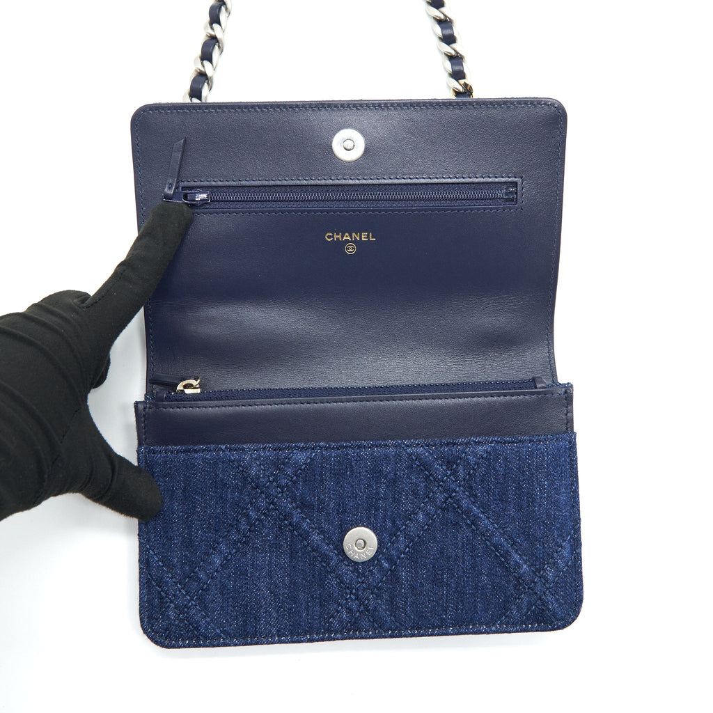 CHANEL 22P DENIM 19 WALLET ON CHAIN MULTICOLOUR HARDWARE(MICROCHIP)