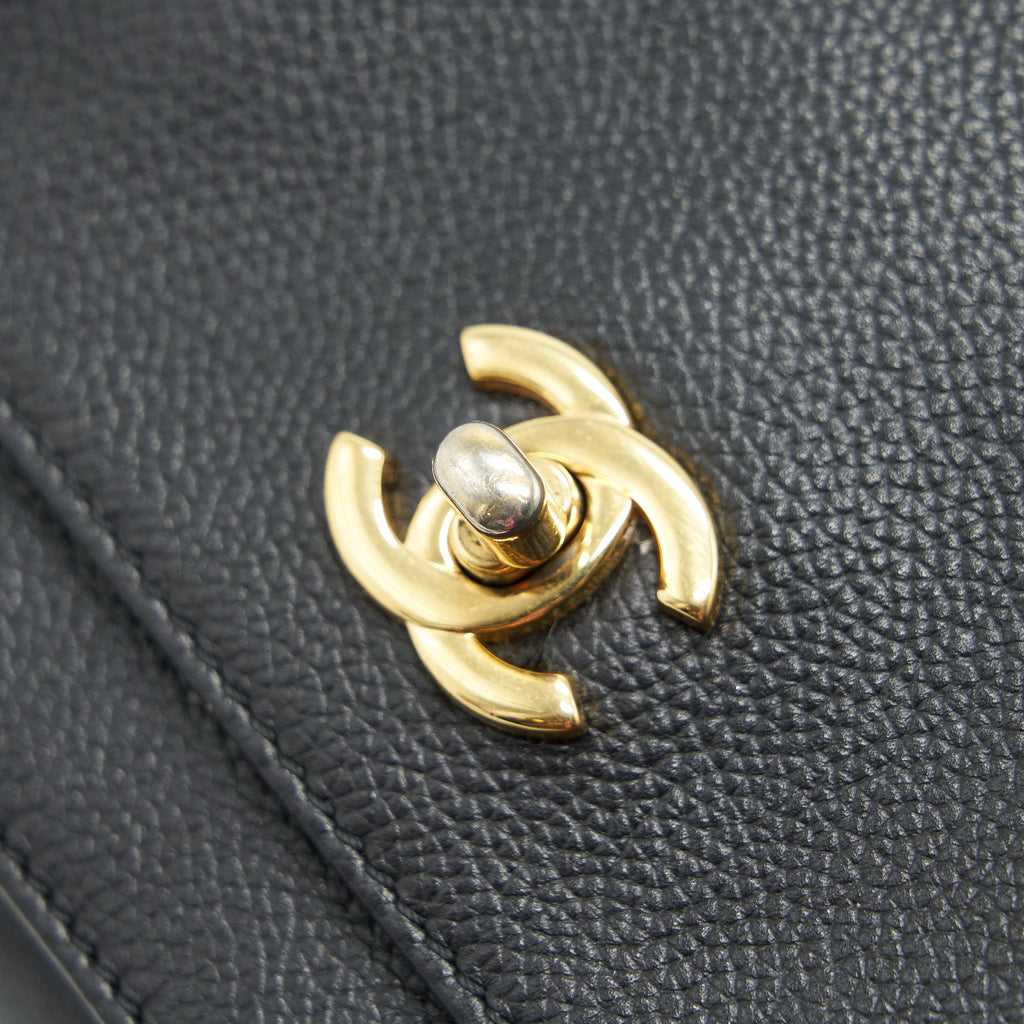 CHANEL EXECUTIVE CERF SMALL TOTE BAG CAVIAR BLACK WITH GHW
