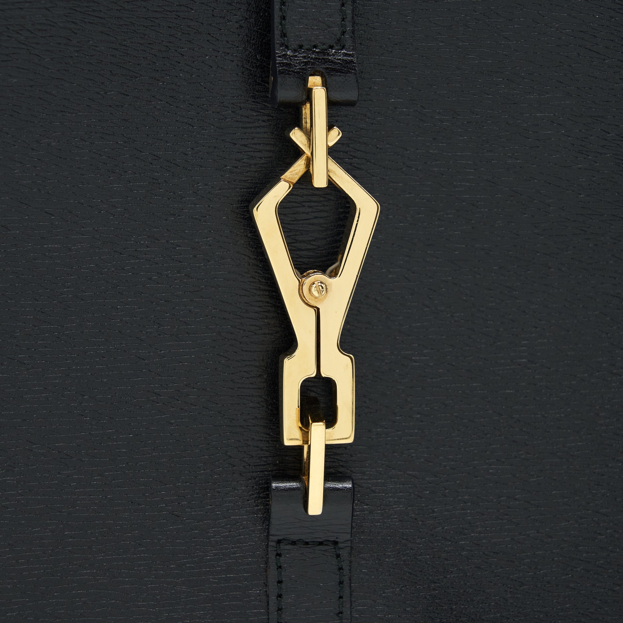 GUCCI VINTAGE JACKIE WITH BAMBOO HANDLE BLACK GHW