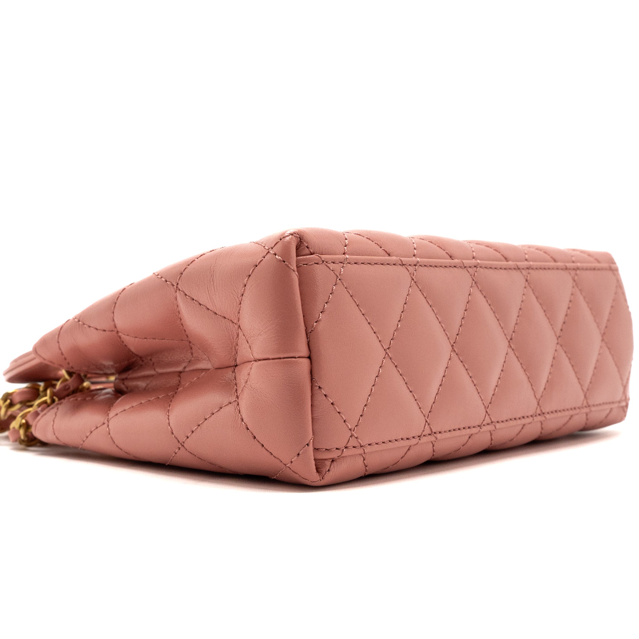 CHANEL 23K MINI SHOPPING TOTE CALFSKIN PINK BRUSHED GHW(MICROCHIP)
