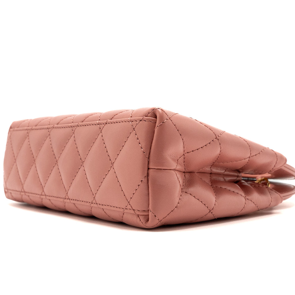 CHANEL 23K MINI SHOPPING TOTE CALFSKIN PINK BRUSHED GHW(MICROCHIP)