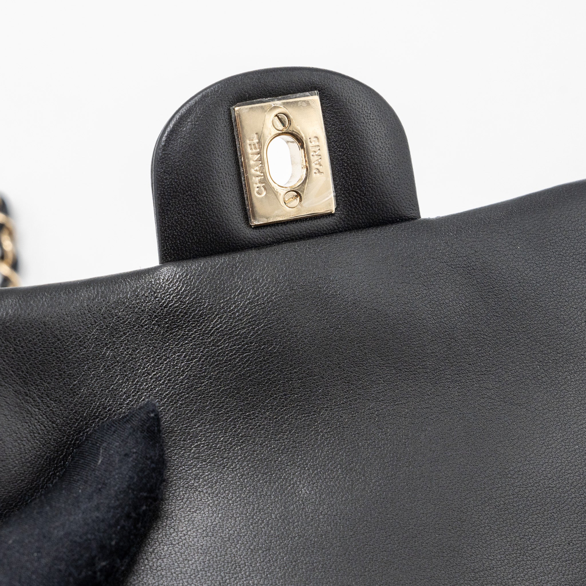CHANEL MINI SQUARE FLAP BAG LAMBSKIN BLACK GHW