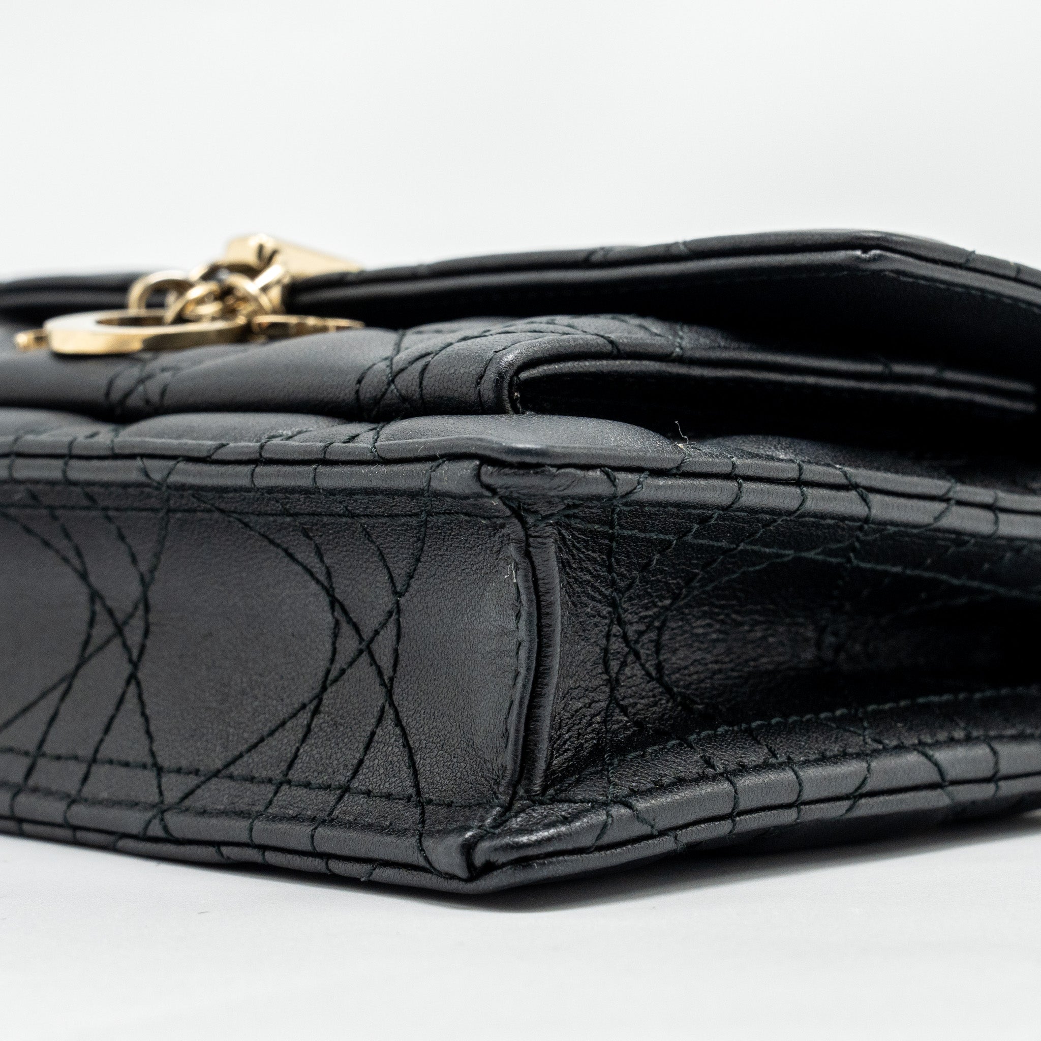 DIOR MY DIOR DAILY CHAIN POUCH LAMBSKIN BLACK LGHW