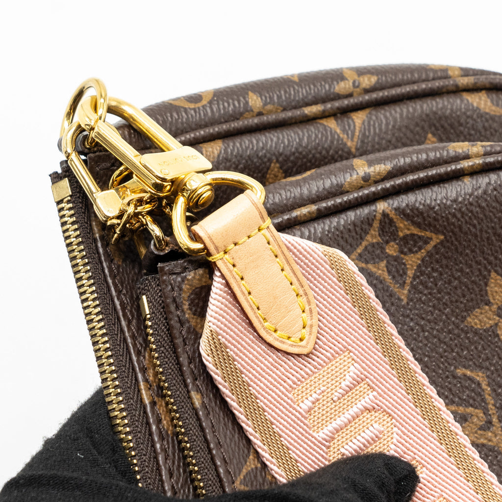 LOUIS VUITTON MULTI POCHETTE ROSE CLAIR STRAP MONOGRAM CANVAS GHW