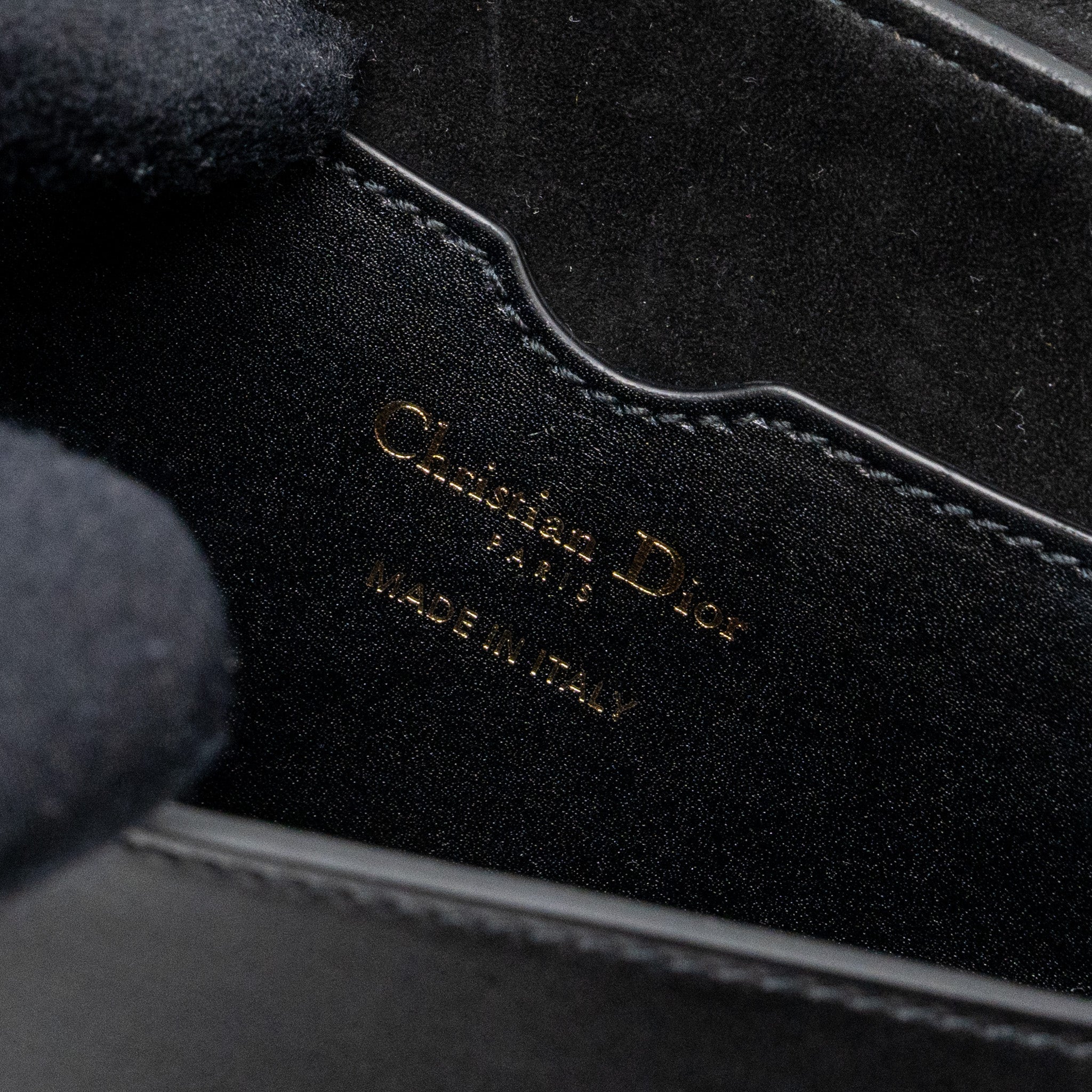 DIOR BOBBY EAST-WEST BAG BOX CALFSKIN BLACK GHW