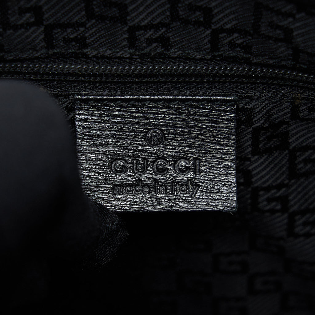 GUCCI VINTAGE JACKIE WITH BAMBOO HANDLE BLACK GHW