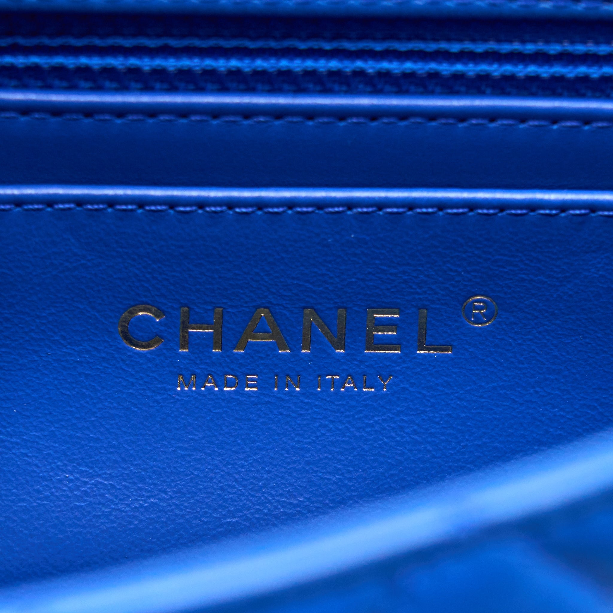CHANEL PEARL CRUSH MINI RECTANGULAR LAMBSKIN BLUE BRUSHED GHW (MICROCHIP)