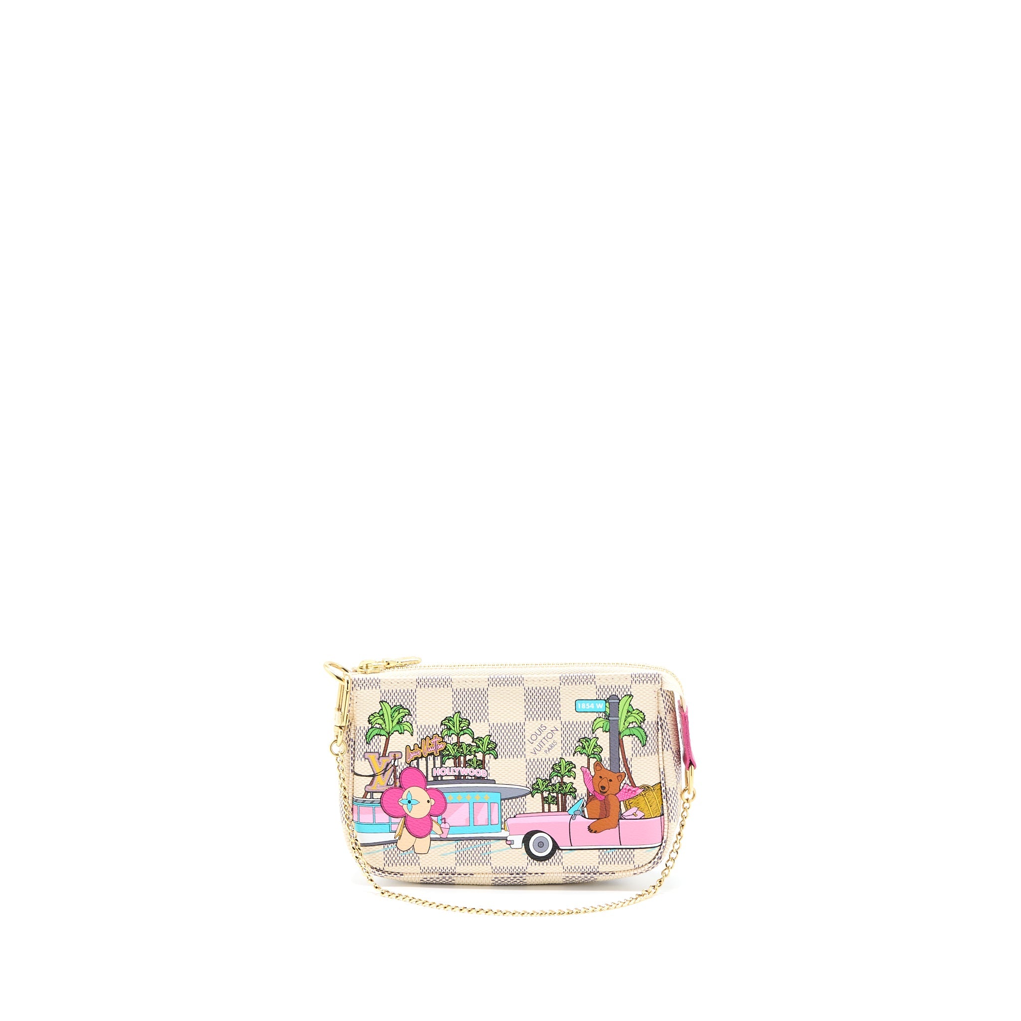 LOUIS VUITTON MINI POCHETTE ACCESSORIES HOLLYWOOD LIMITED EDITION DAMIER AZUR/MULTICOLOUR GHW