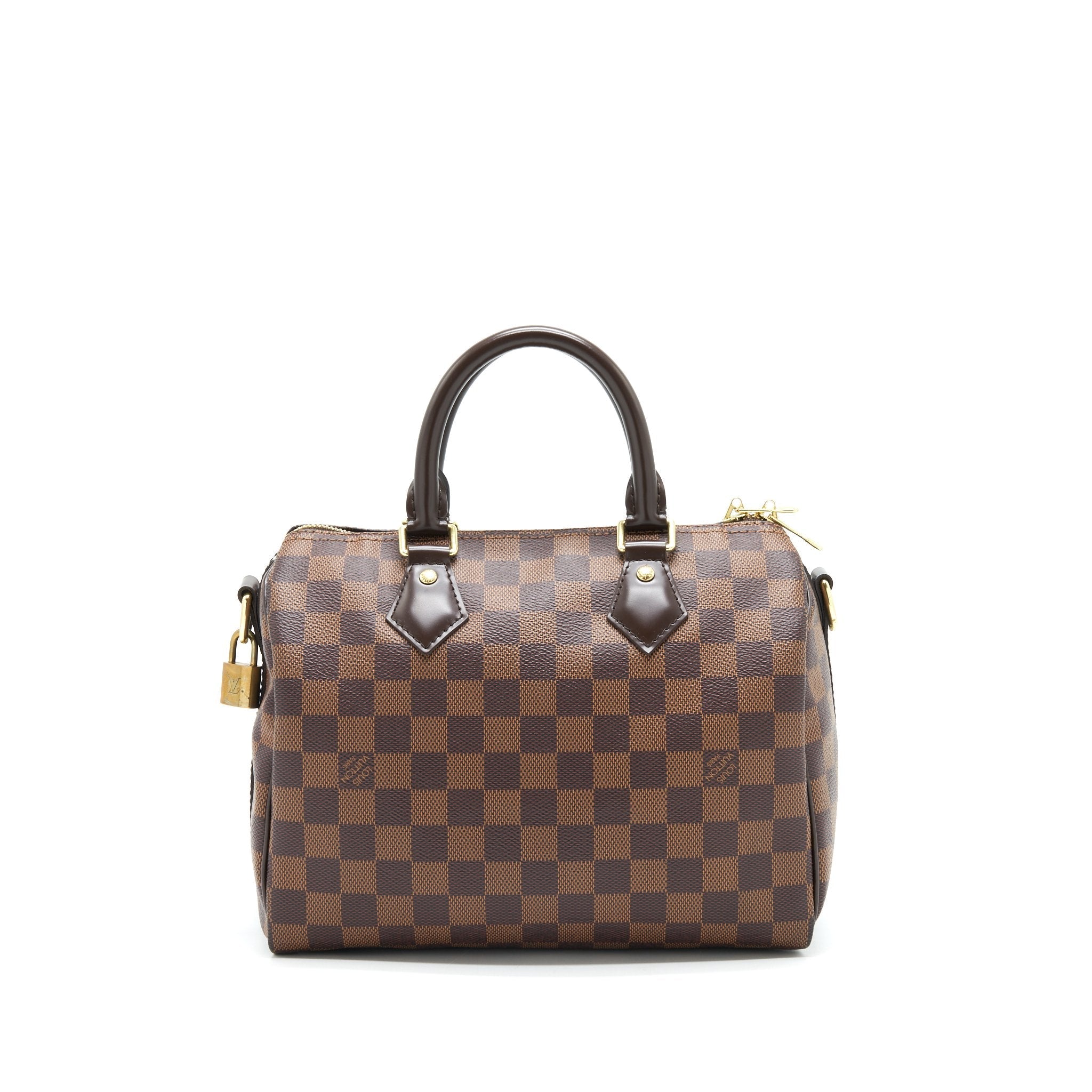 LOUIS VUITTON SPEEDY 25 DAMIER EBENE WITH STRAP