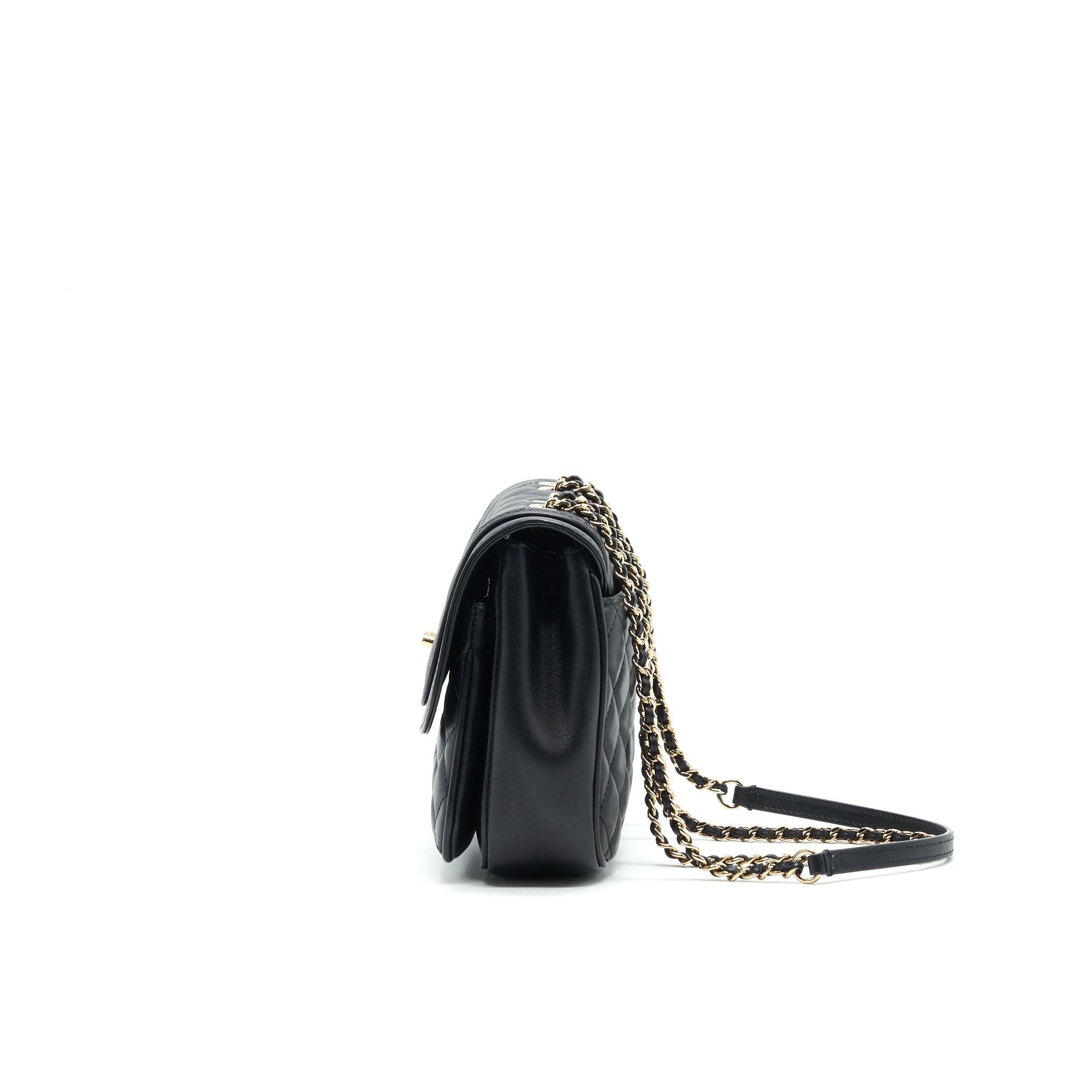 CHANEL SQUARE FLAP BAG LAMBSKIN IN BLACK GHW