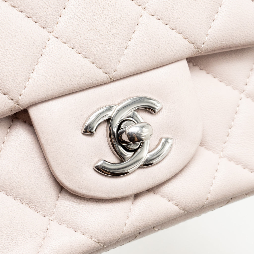 CHANEL MINI RECTANGULAR FLAP BAG LAMBSKIN LIGHT PINK SHW (MICROCHIP)