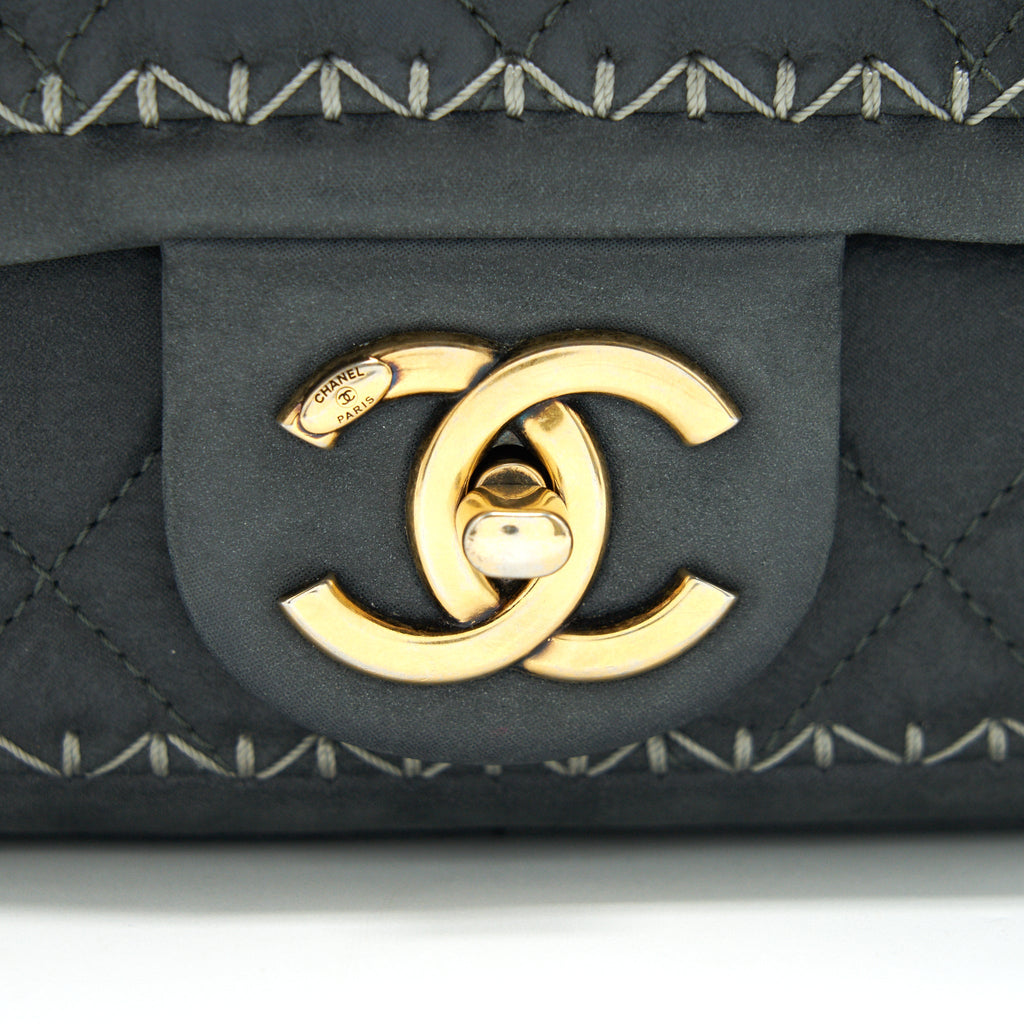 CHANEL SUEDE CALFSKIN MINI FLAP BAG