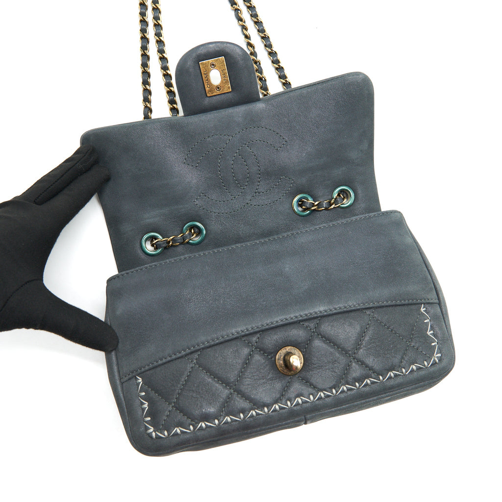 CHANEL SUEDE CALFSKIN MINI FLAP BAG
