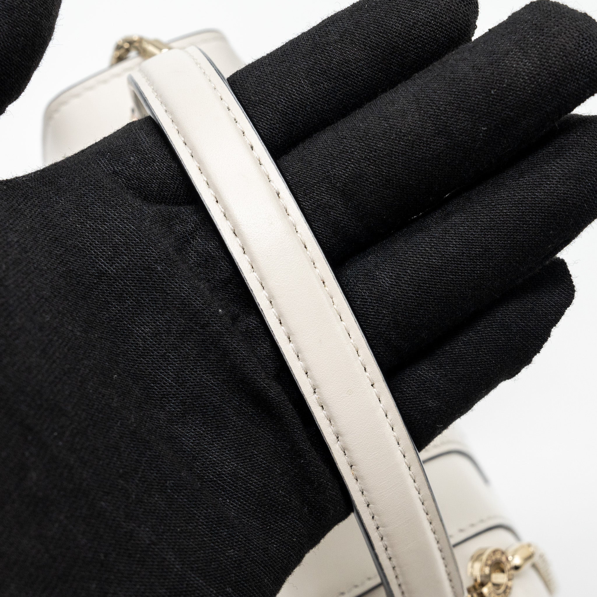 BVLGARI TOP HANDLE SERPENTI BAG CALFSKIN WHITE LGHW