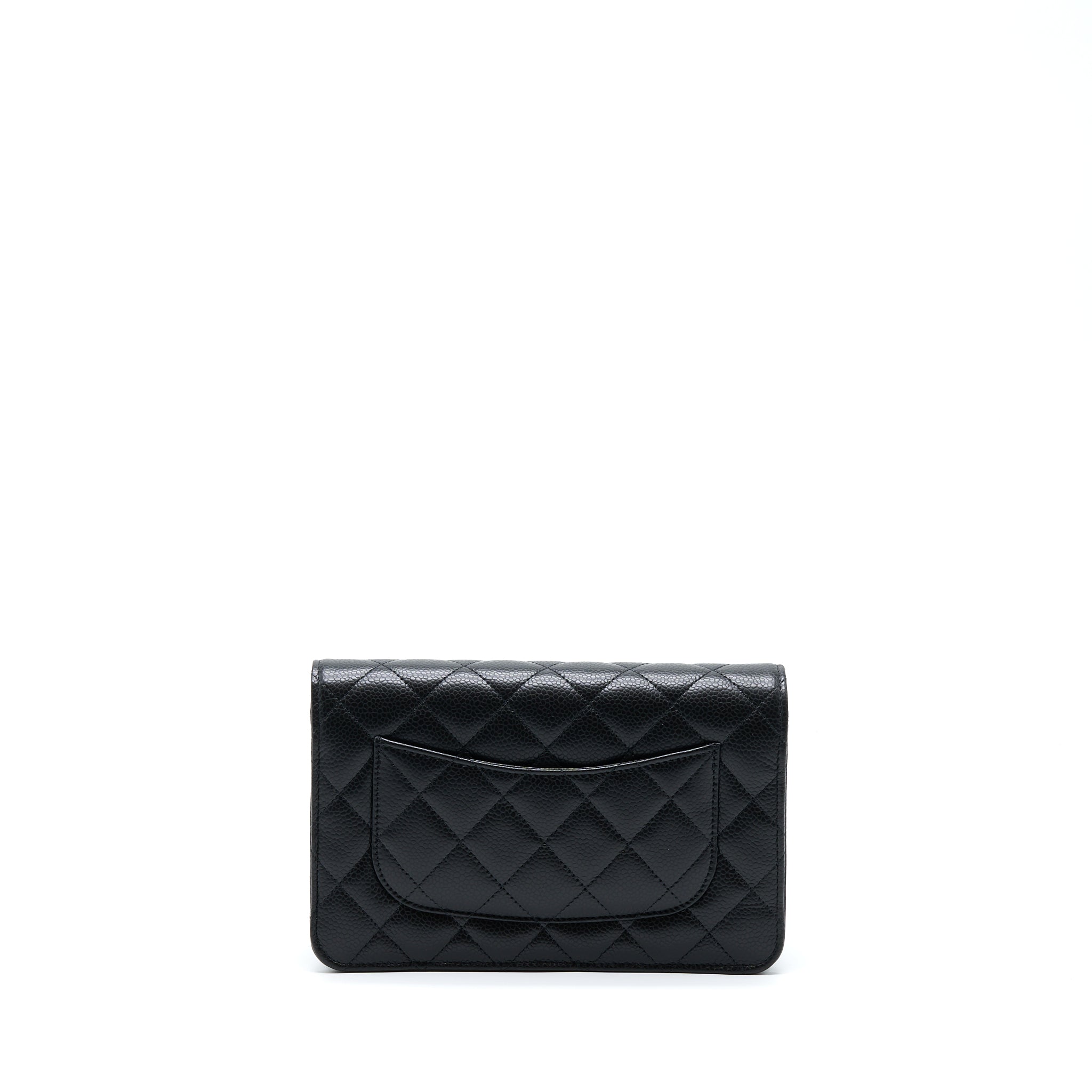 CHANEL CLASSIC WALLET ON CHAIN CAVIAR BLACK SHW (MICROCHIP)
