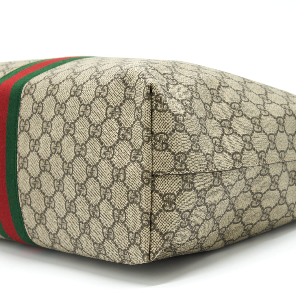 GUCCI SHOPPING TOTE BAG GG SUPREME CANVAS GHW