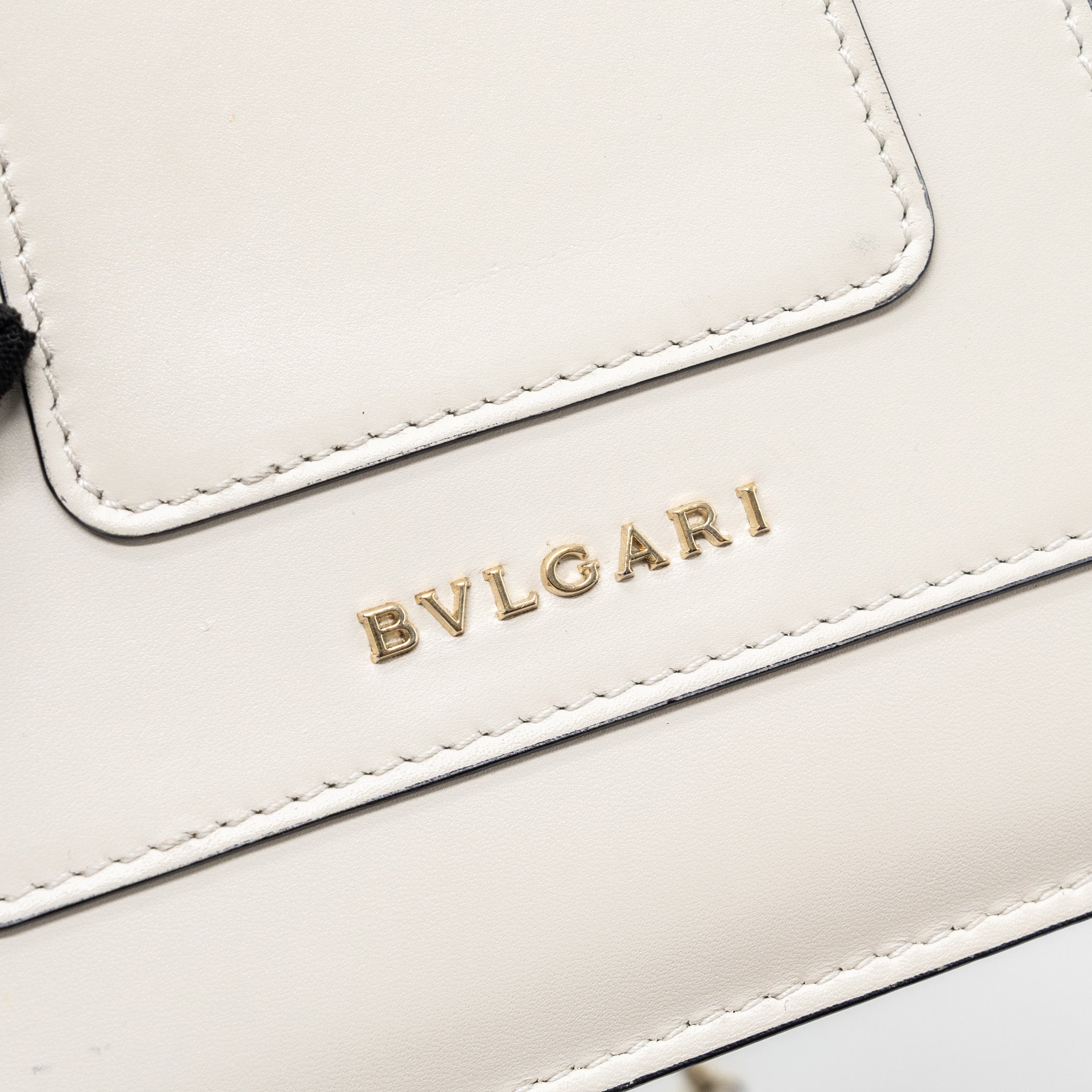 BVLGARI TOP HANDLE SERPENTI BAG CALFSKIN WHITE LGHW