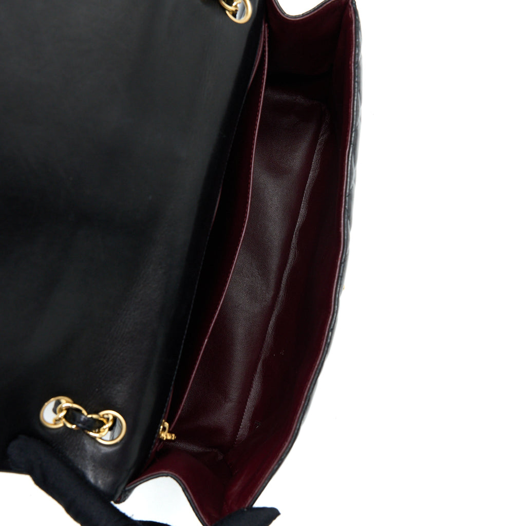 CHANEL MAXI CLASSIC FLAP BAG LAMBSKIN BLACK GHW
