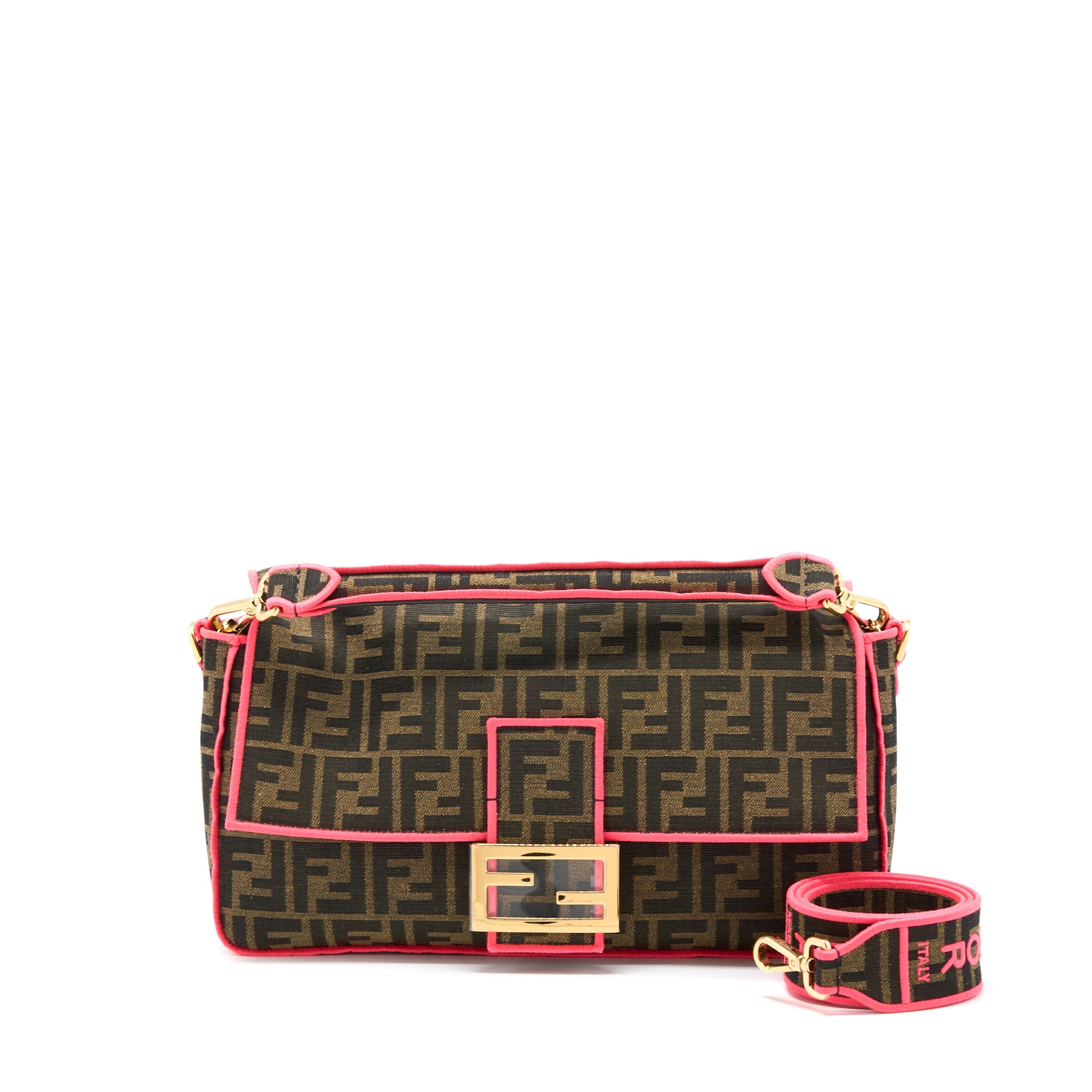 FENDI BUGUETTE SHOULDER BAG FF JACQUARD FABRIC/MULTICOLOUR GHW