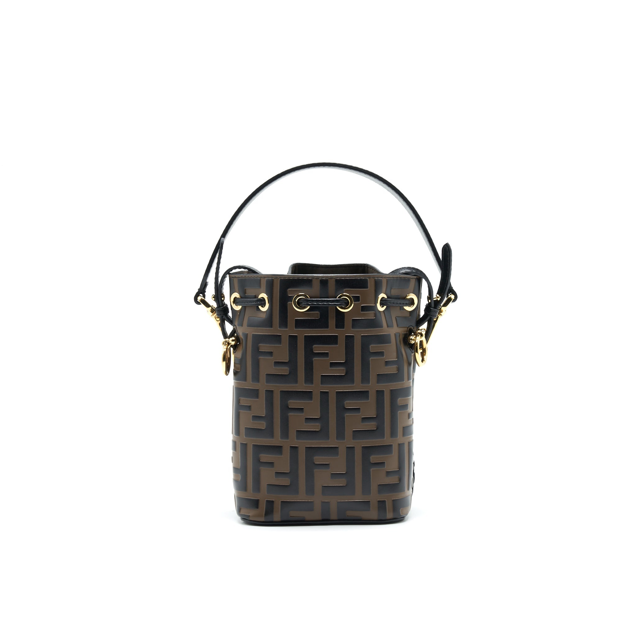FENDI MON TRESOR MINI BUCKET BAG BROWN