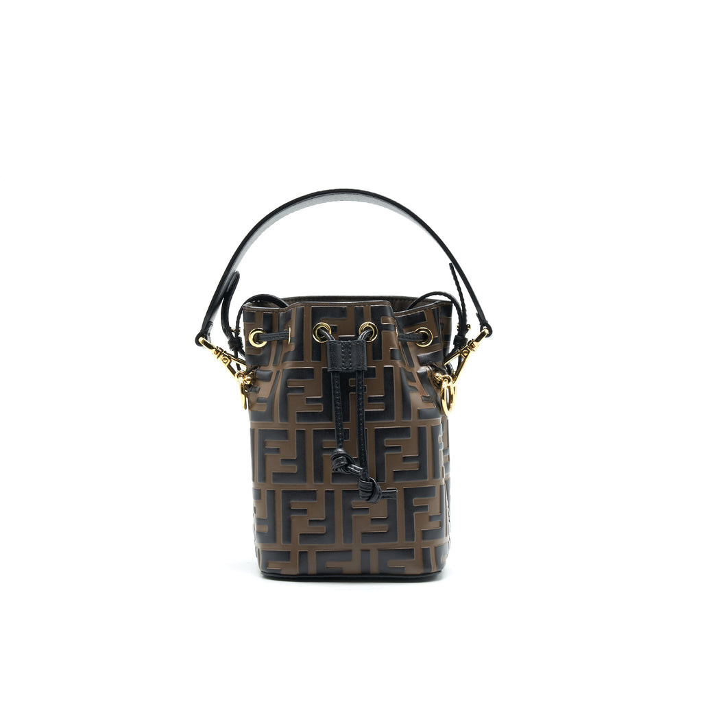 FENDI MON TRESOR MINI BUCKET BAG BROWN