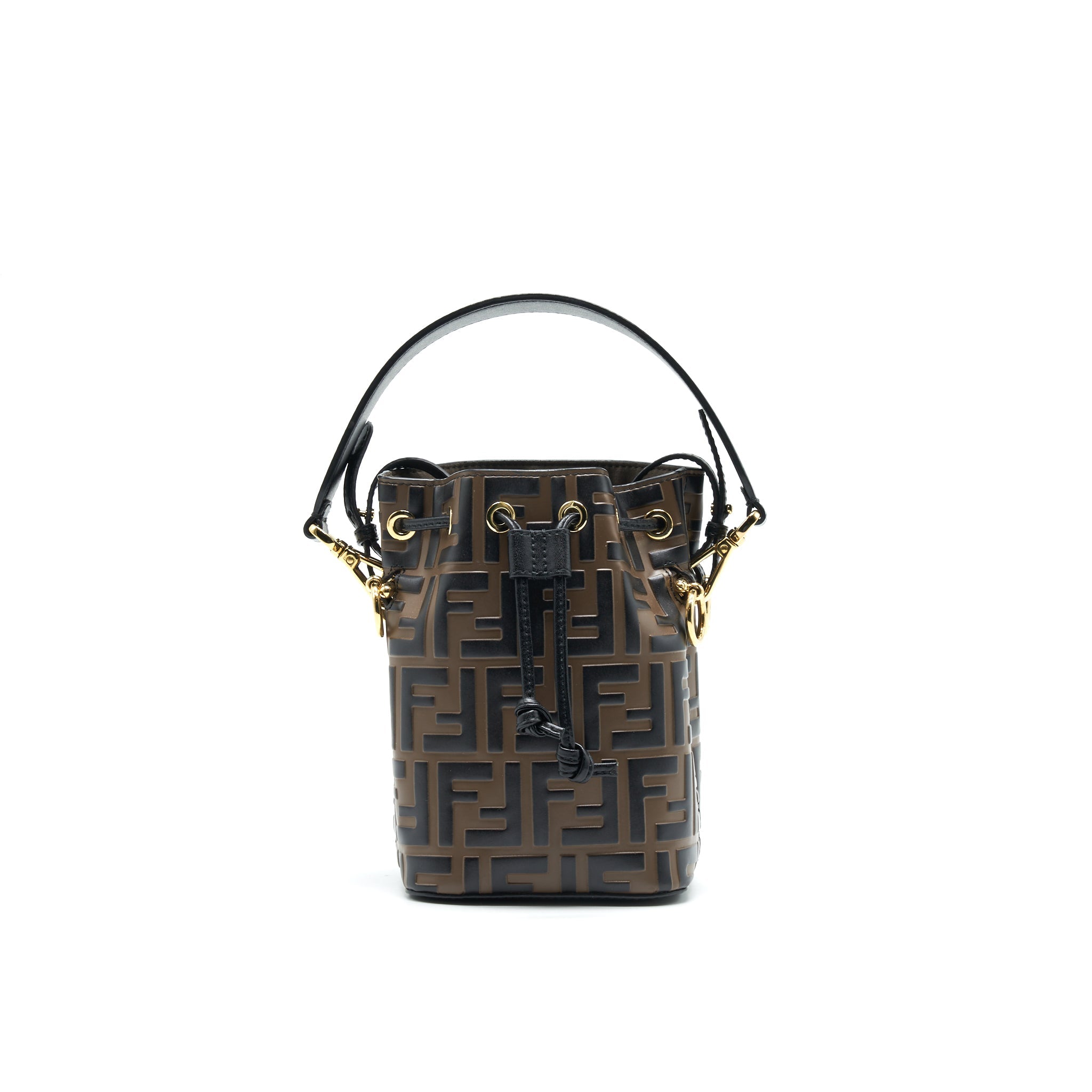 FENDI MON TRESOR MINI BUCKET BAG BROWN