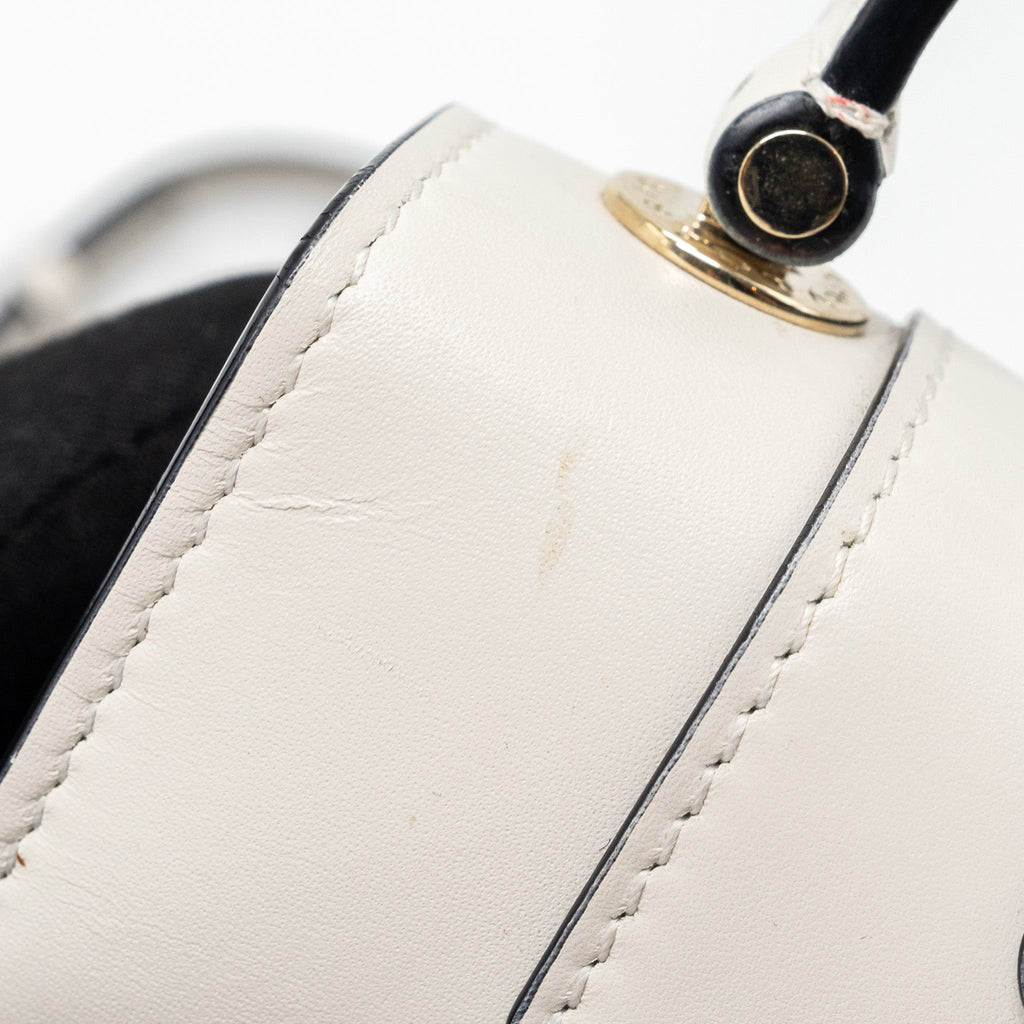 BVLGARI TOP HANDLE SERPENTI BAG CALFSKIN WHITE LGHW