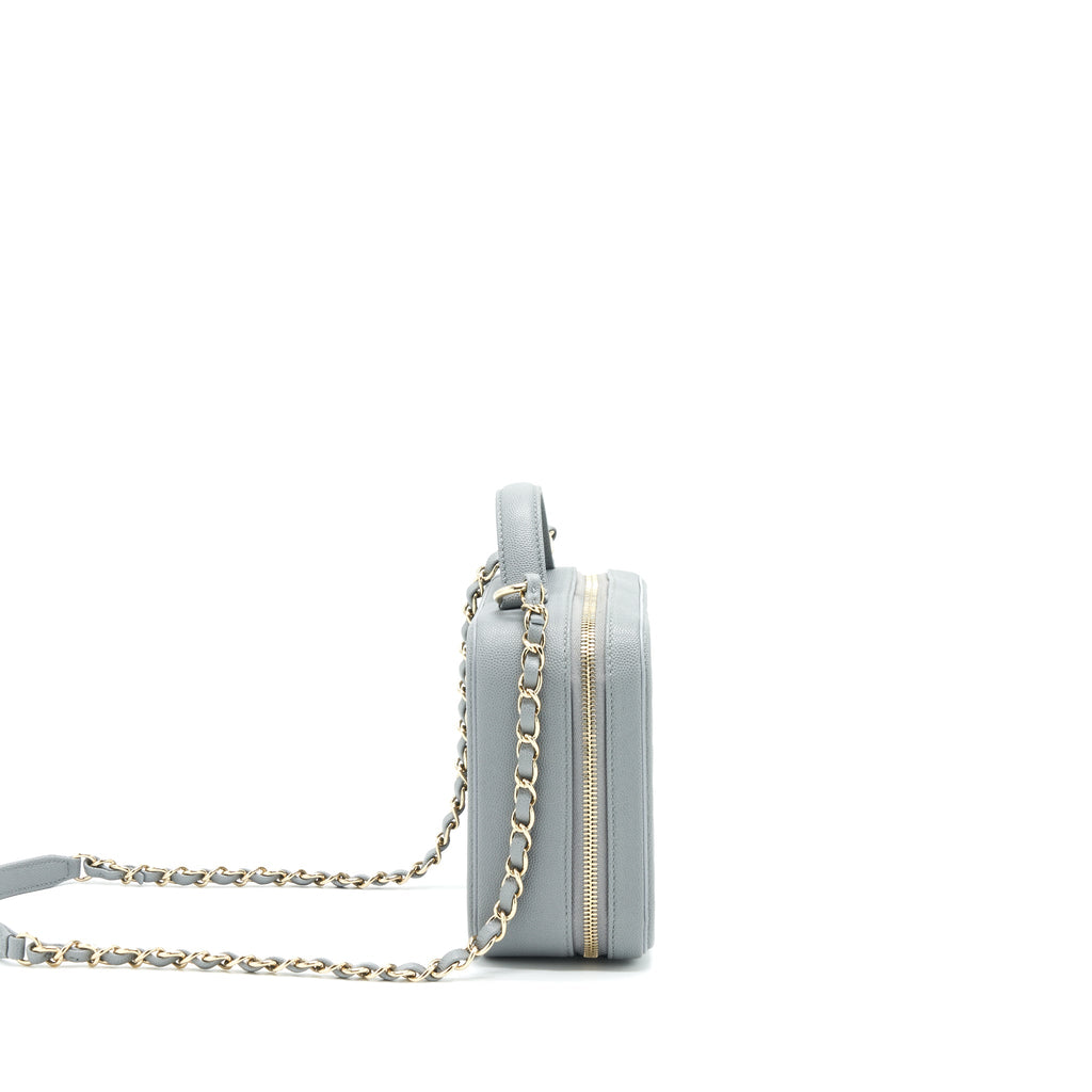 CHANEL CC FILIGREE VANITY CASE GREY LGHW