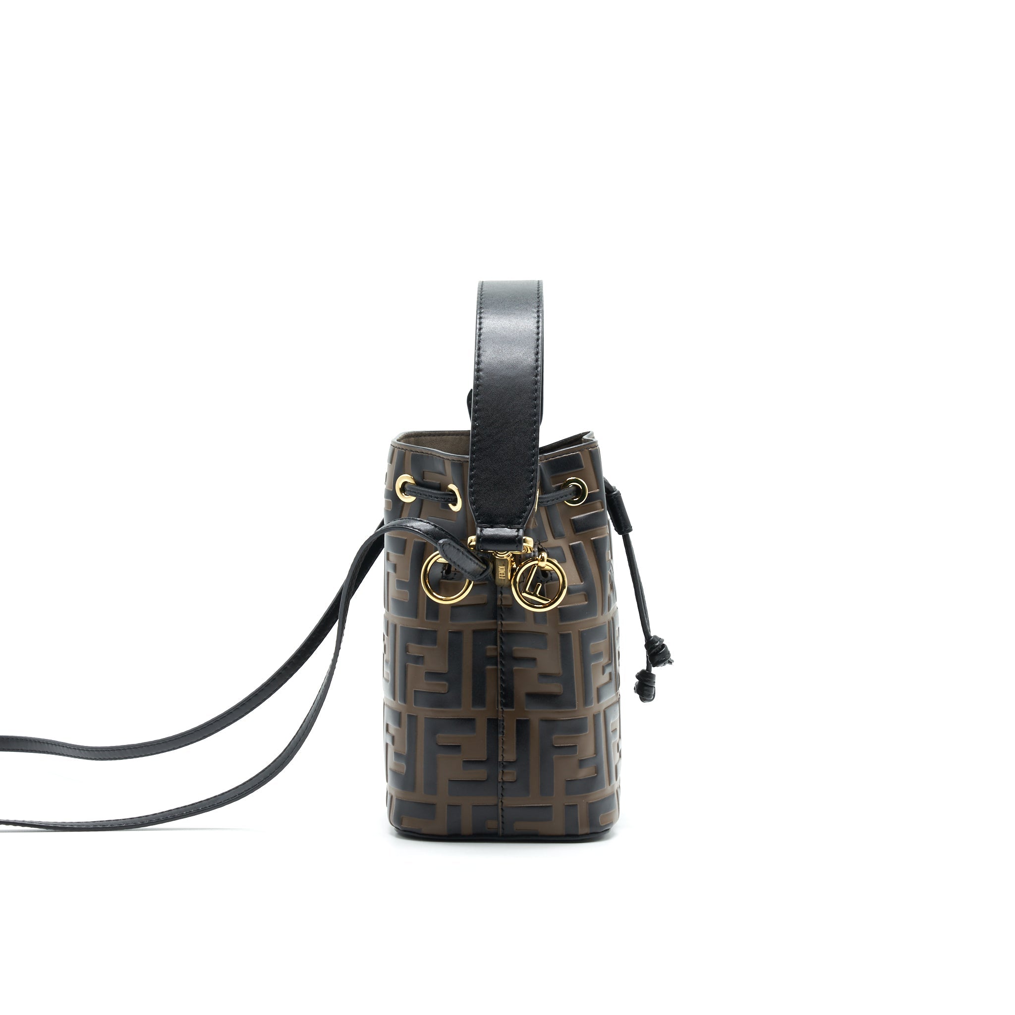 FENDI MON TRESOR MINI BUCKET BAG BROWN