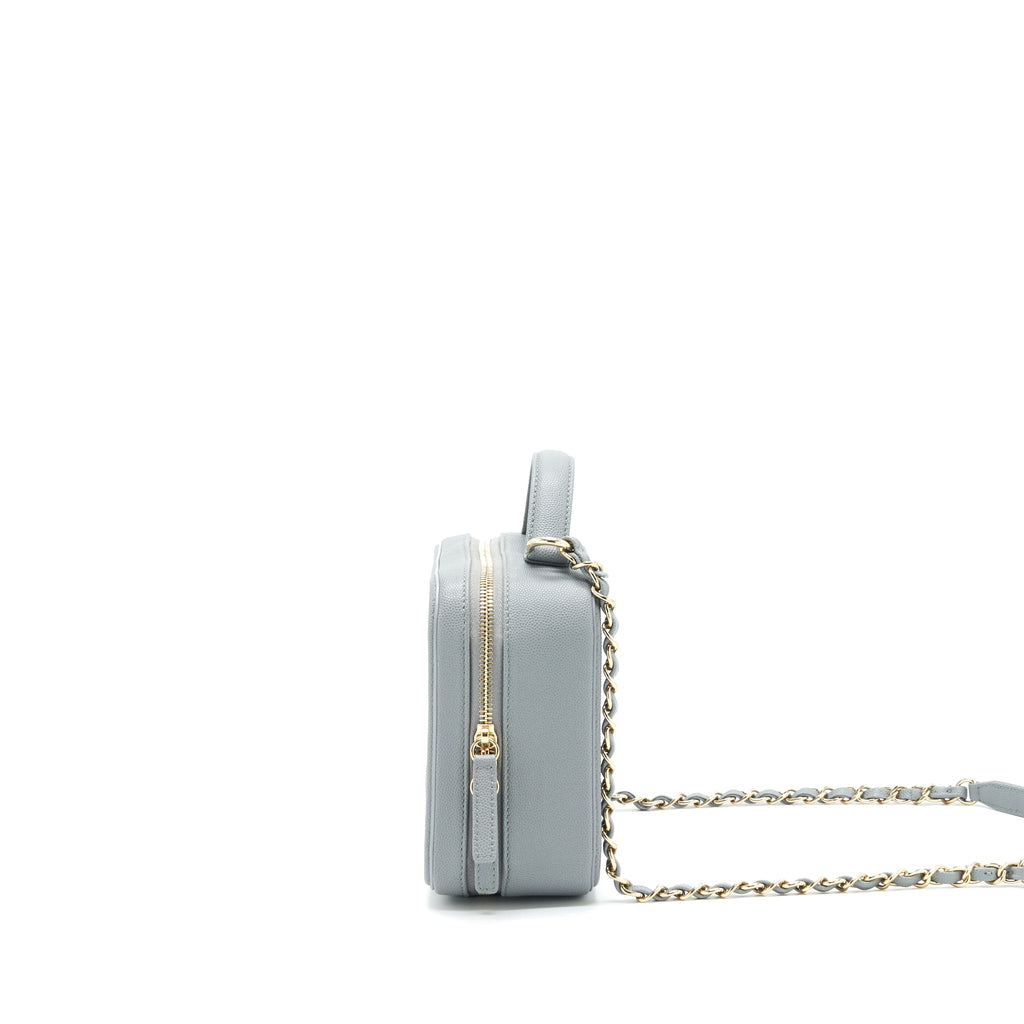 CHANEL CC FILIGREE VANITY CASE GREY LGHW