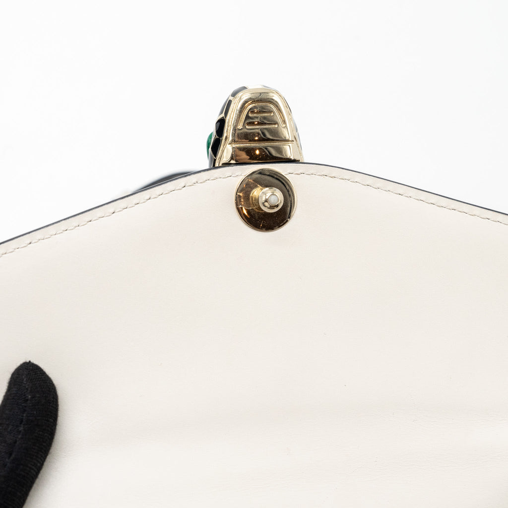BVLGARI TOP HANDLE SERPENTI BAG CALFSKIN WHITE LGHW