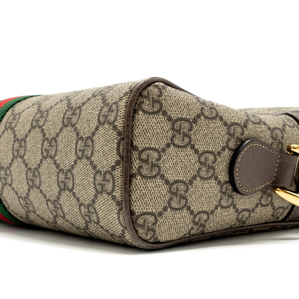 GUCCI OPHIDIA GG SUPREME ZIP CROSSBODY BAG CANVAS / LEATHER GHW