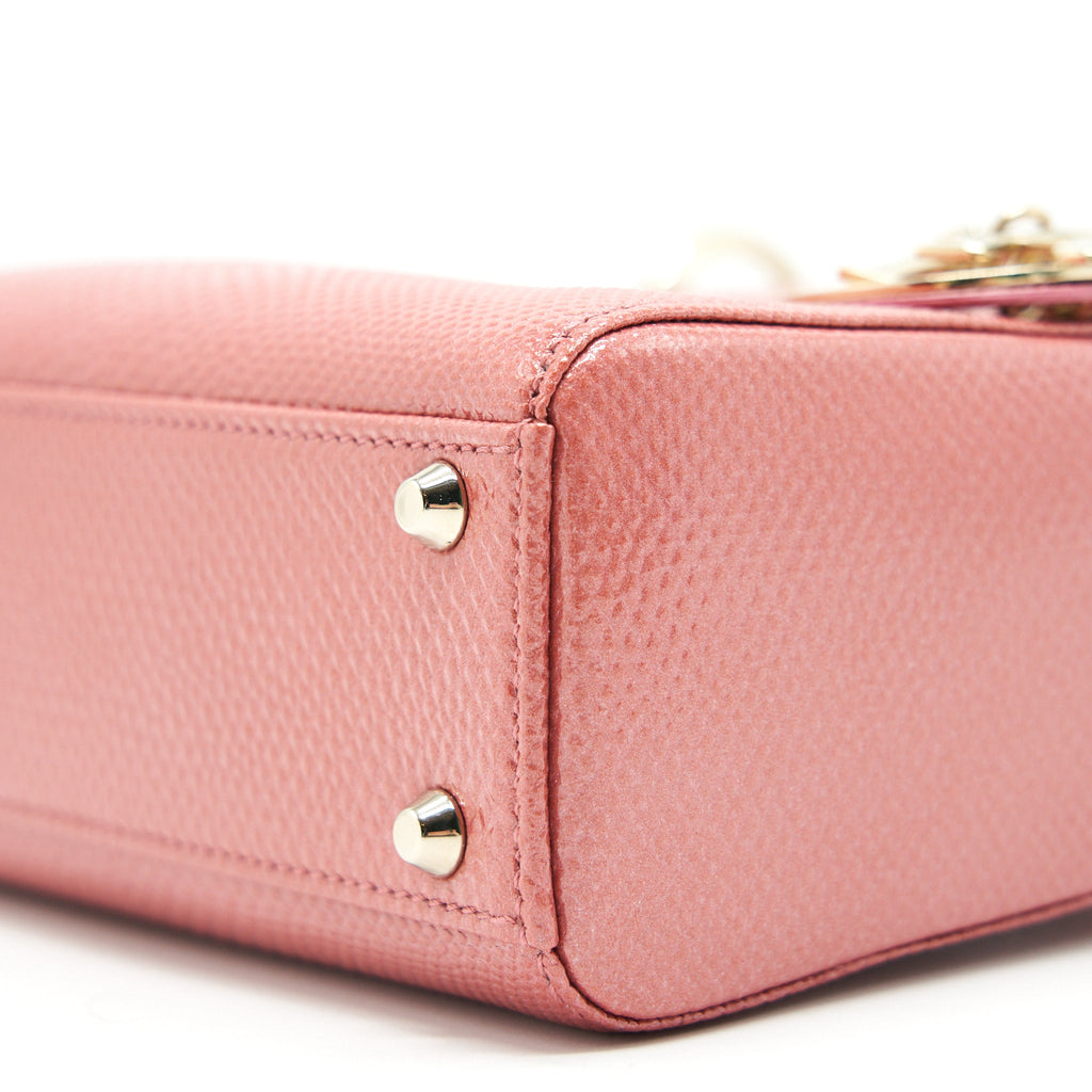 DIOR LIZARD MINI LADY DIOR BAG PINK GHW