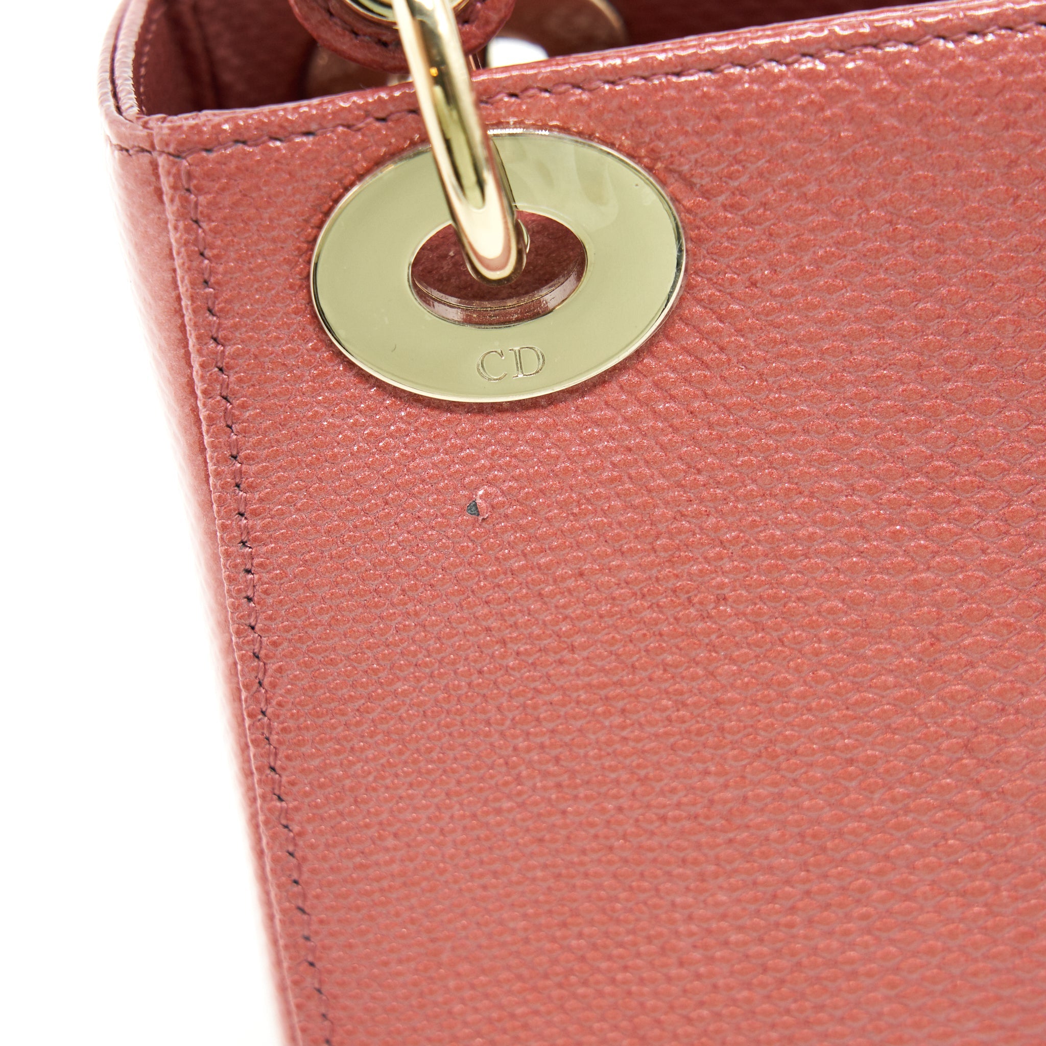 DIOR LIZARD MINI LADY DIOR BAG PINK GHW
