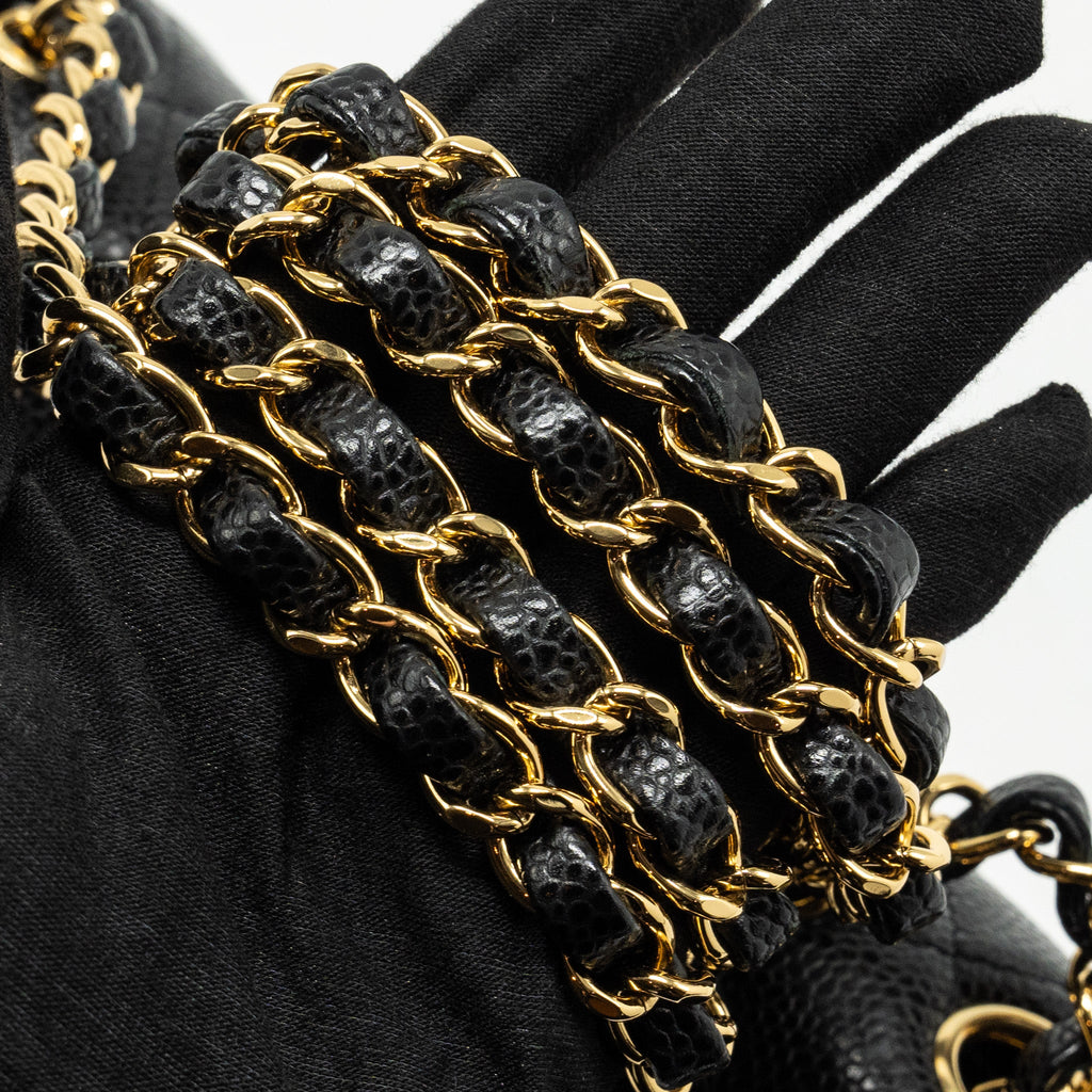 CHANEL SMALL CLASSIC DOUBLE FLAP BAG CAVIAR BLACK GHW
