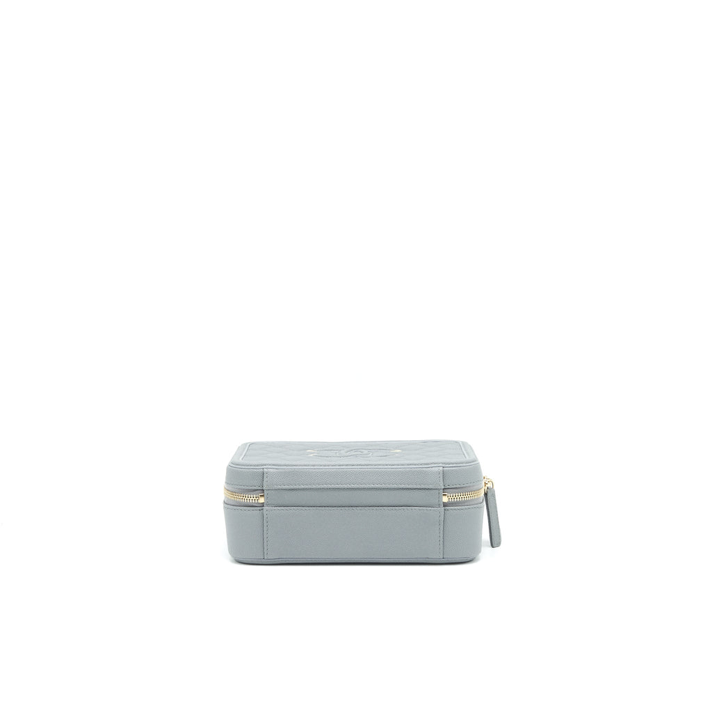 CHANEL CC FILIGREE VANITY CASE GREY LGHW