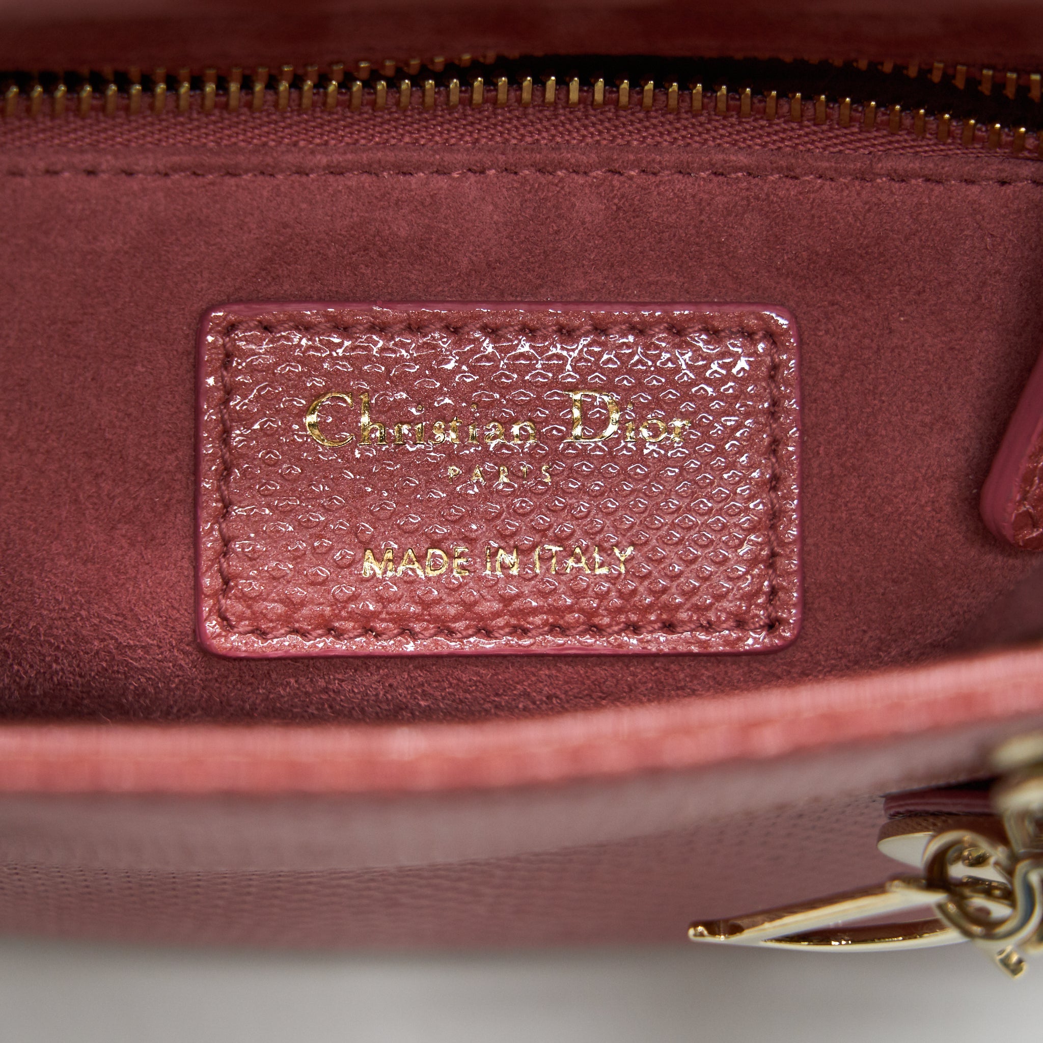 DIOR LIZARD MINI LADY DIOR BAG PINK GHW