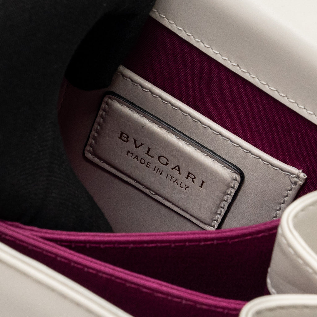 BVLGARI TOP HANDLE SERPENTI BAG CALFSKIN WHITE LGHW