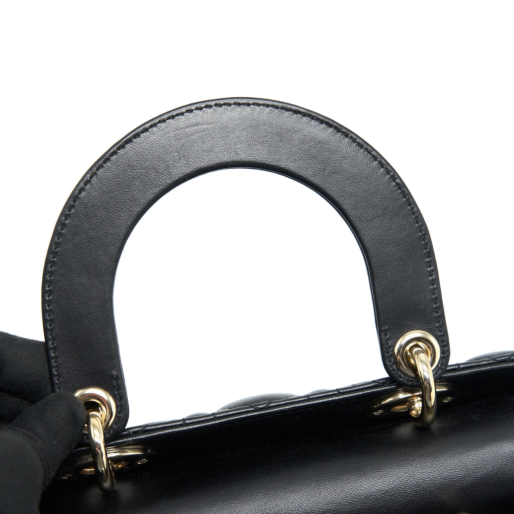 DIOR LADY DIOR SMALL MY ABC BAG LAMBSKIN BLACK LGHW