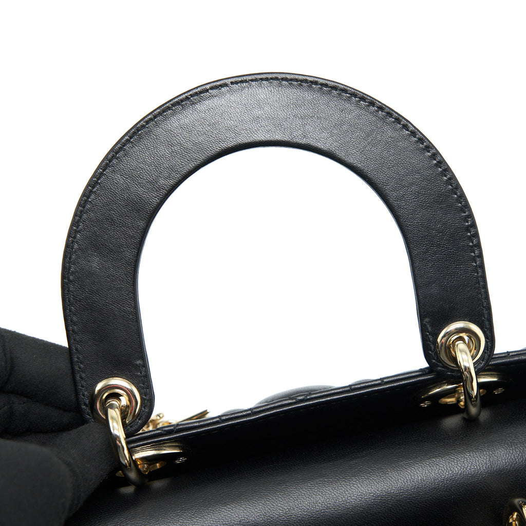 DIOR LADY DIOR SMALL MY ABC BAG LAMBSKIN BLACK LGHW