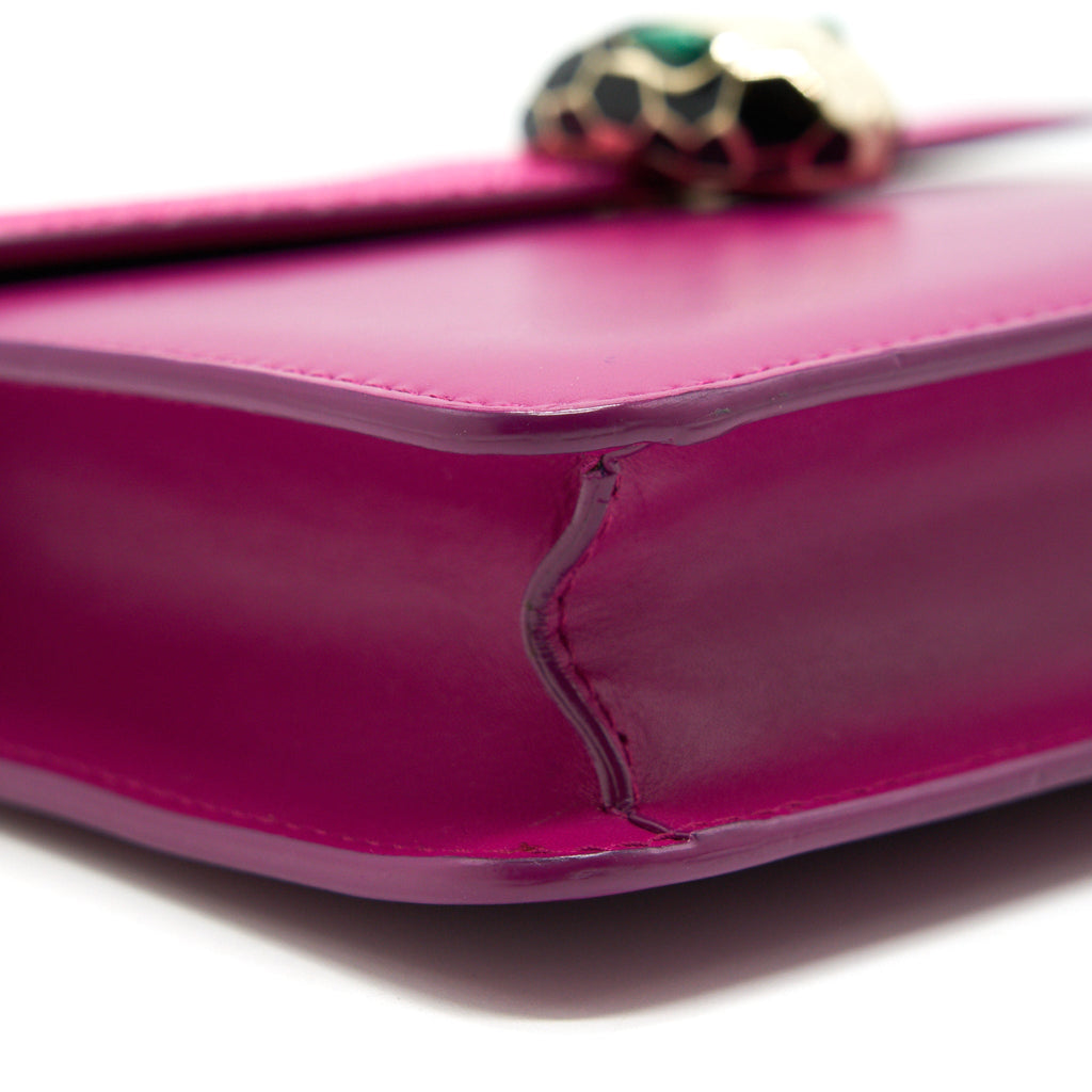 BVLGARI SERPENTI FOREVER CROSSBODY BAG CARMINE JASPER GALUCHAT SKIN AND SMOOTH CALF LEATHER