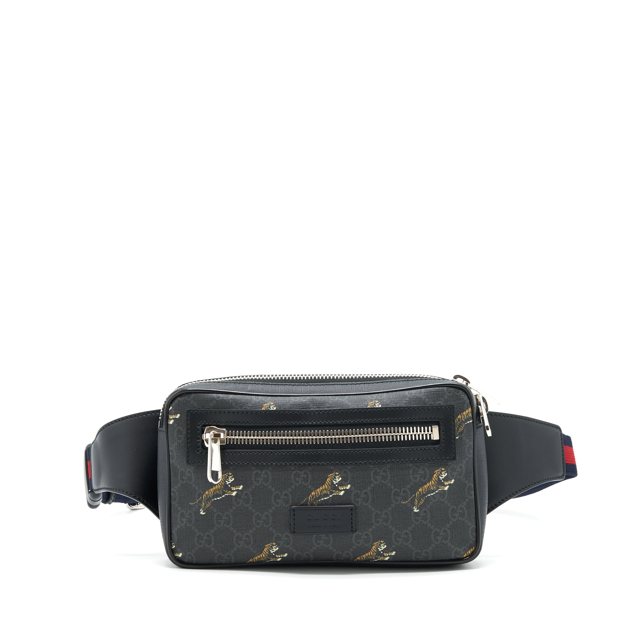 GUCCI GG SUPREME/ TIGER BELT BAG BLACK SHW