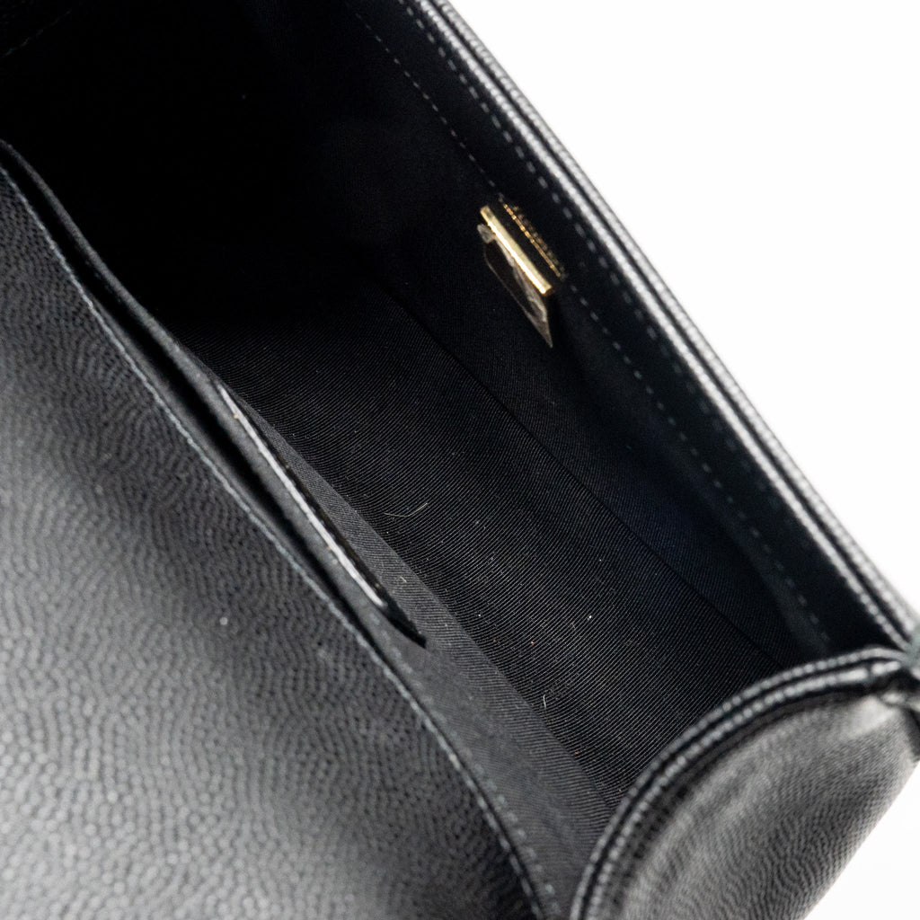 CHANEL SMALL BOY BAG CAVIAR BLACK GHW (MICROCHIP)