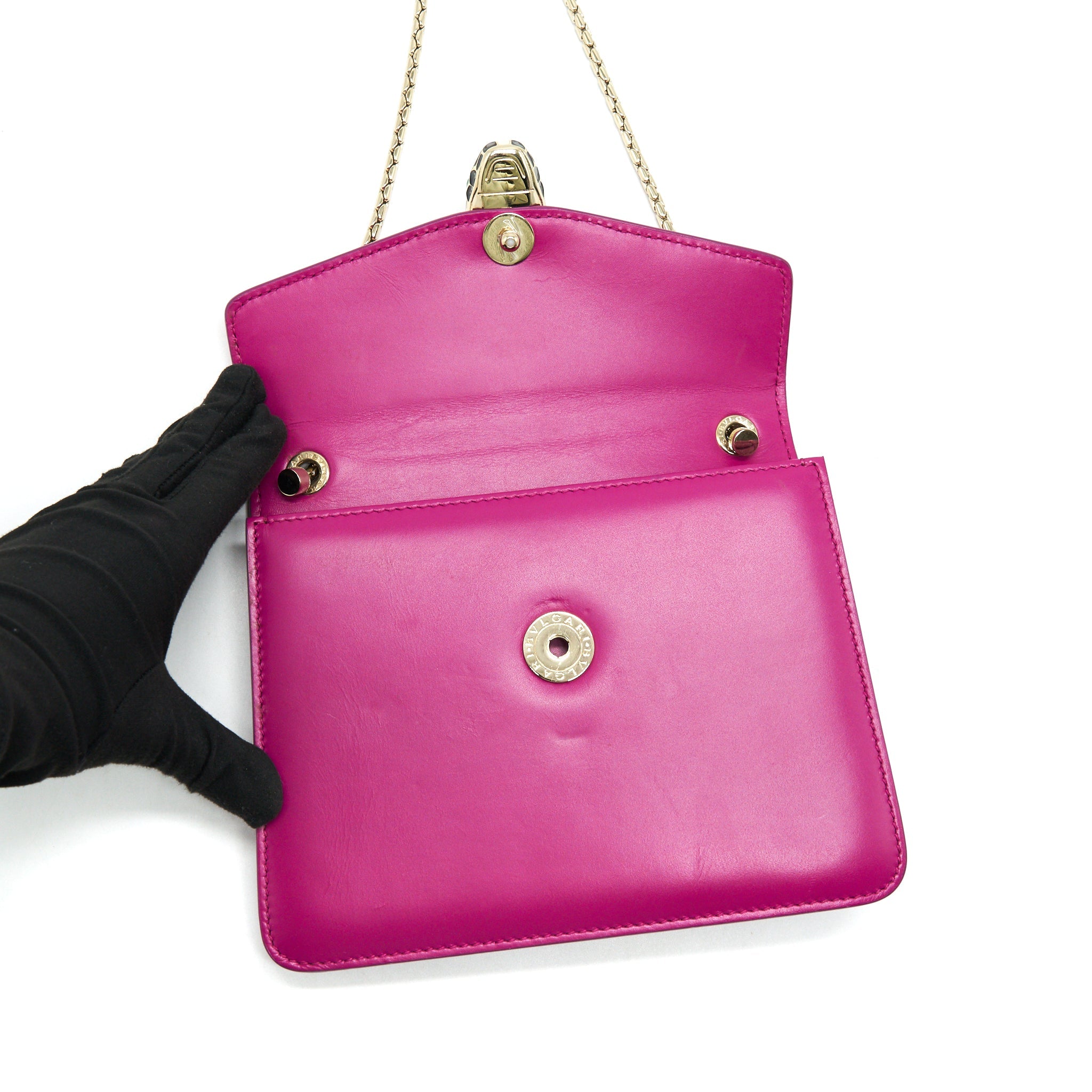 BVLGARI SERPENTI FOREVER CROSSBODY BAG CARMINE JASPER GALUCHAT SKIN AND SMOOTH CALF LEATHER