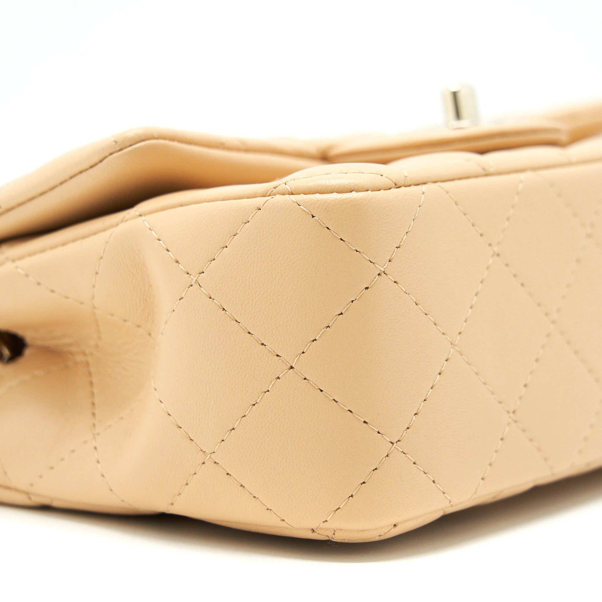 CHANEL 22C MINI RECTANGULAR FLAP BAG LAMBSKIN BEIGE LGHW