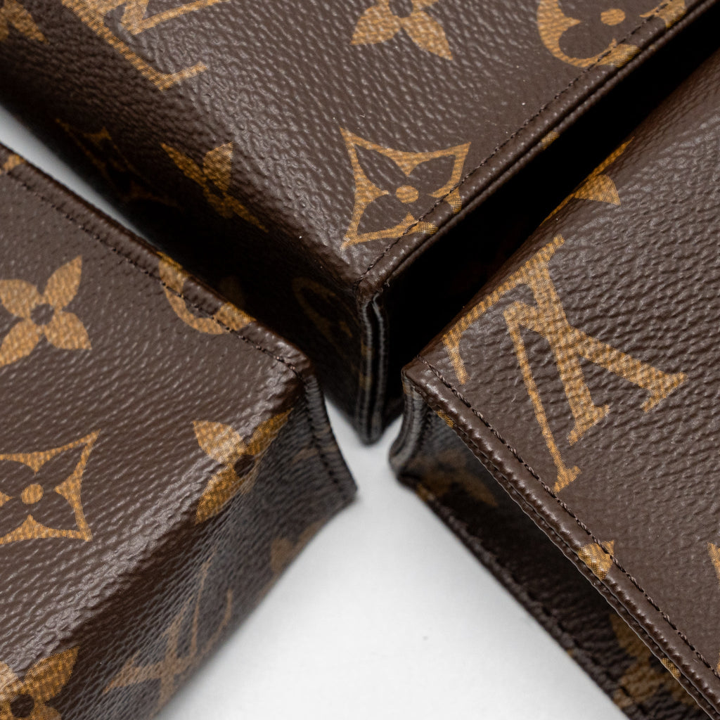 LOUIS VUITTON TRIO TOILET POUCH MONOGRAM CANVAS GHW