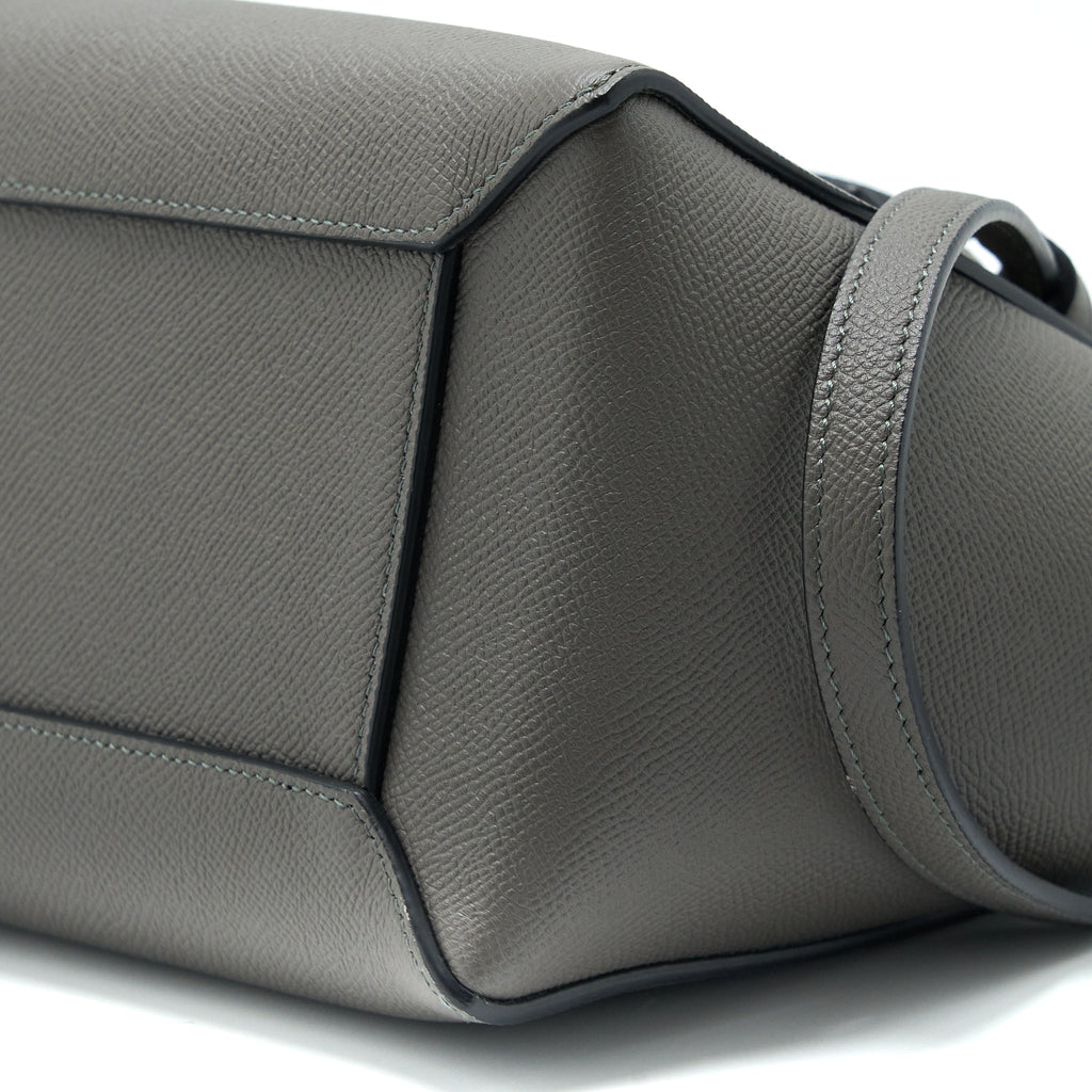 CELINE MICRO BELT BAG GRAINED CALFSKIN GREY GHW