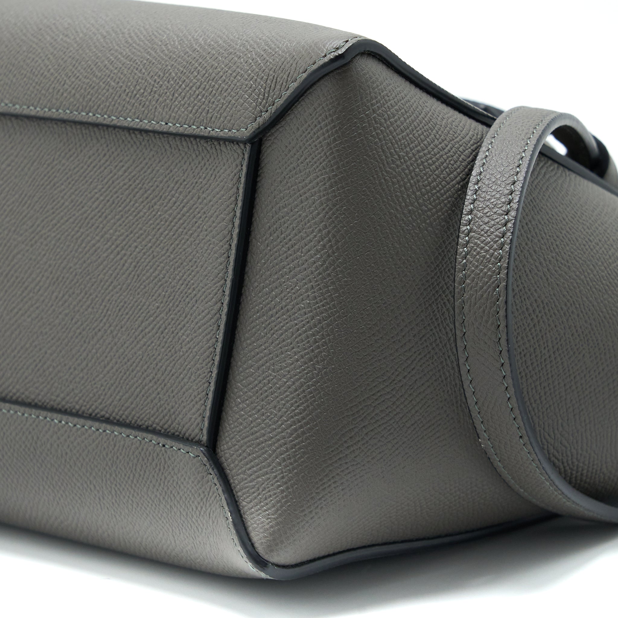 CELINE MICRO BELT BAG GRAINED CALFSKIN GREY GHW