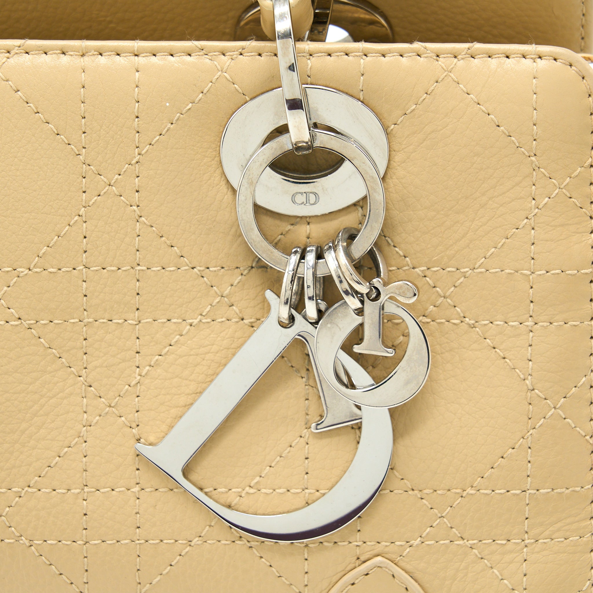 DIOR VINTAGE LADY DIOR LONG CUIR CALFSKIN BEIGE SHW